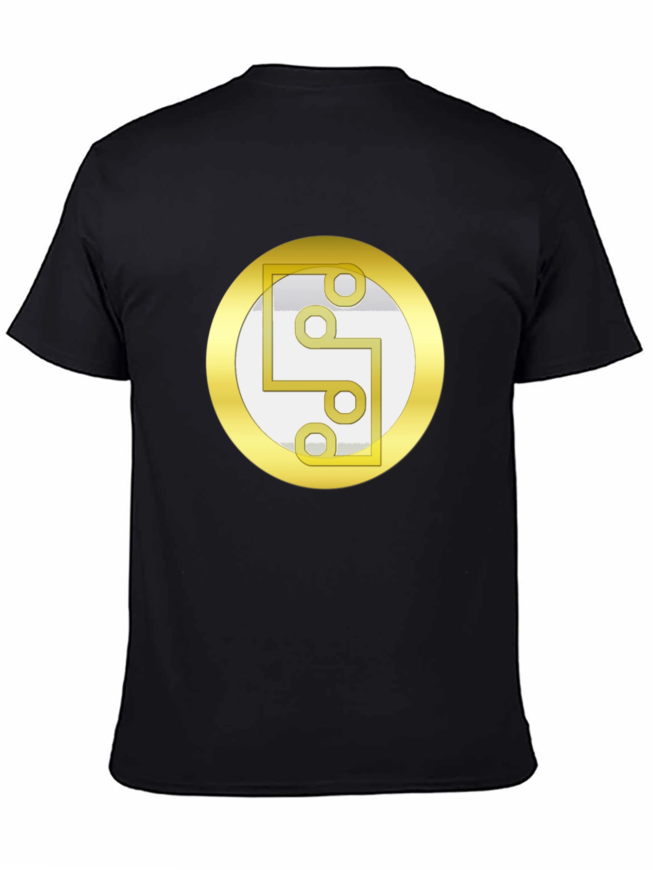 Geometric Circle Graphic Print Black T-Shirt