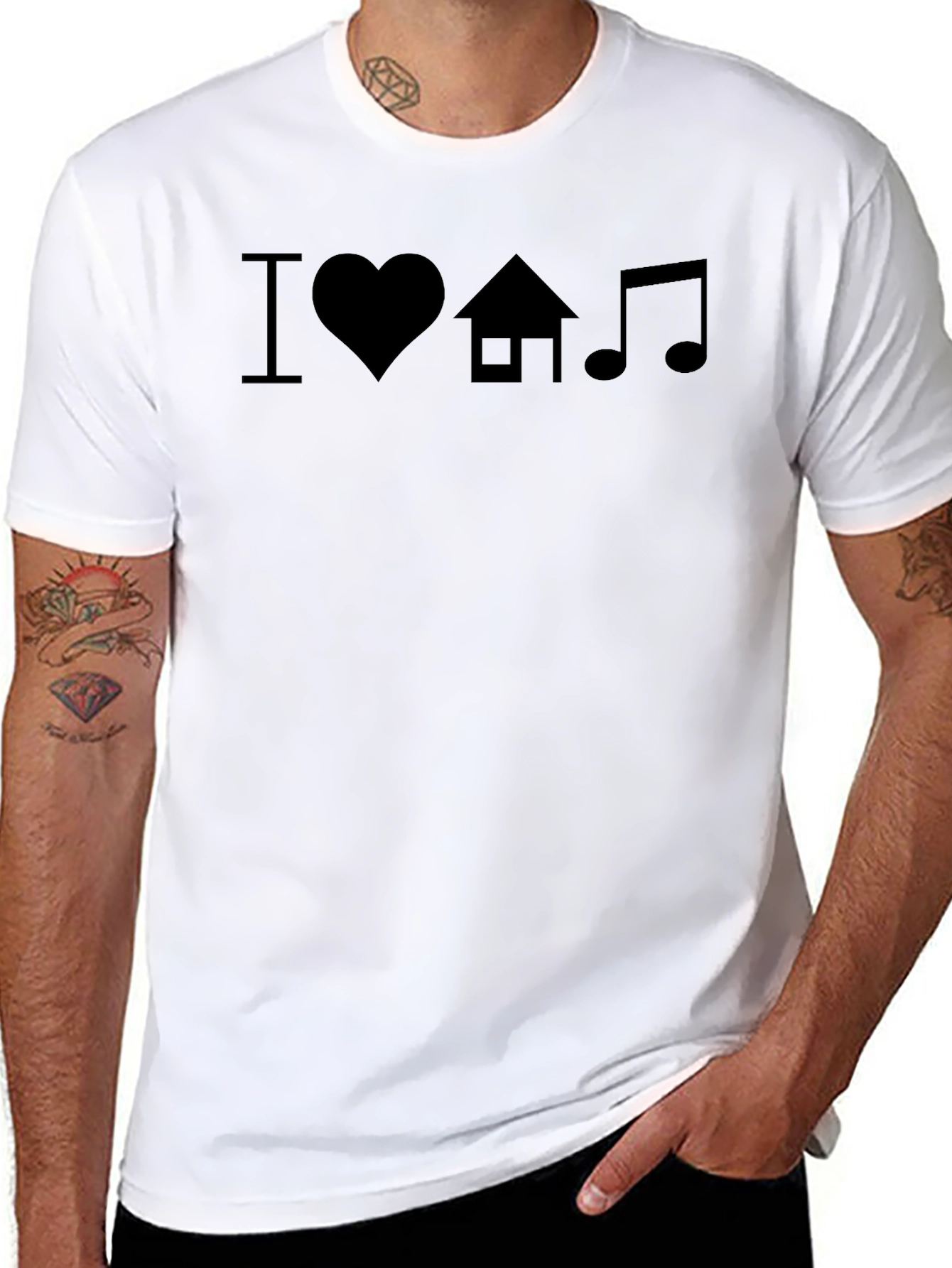 I Heart House Music Black Graphic Tee