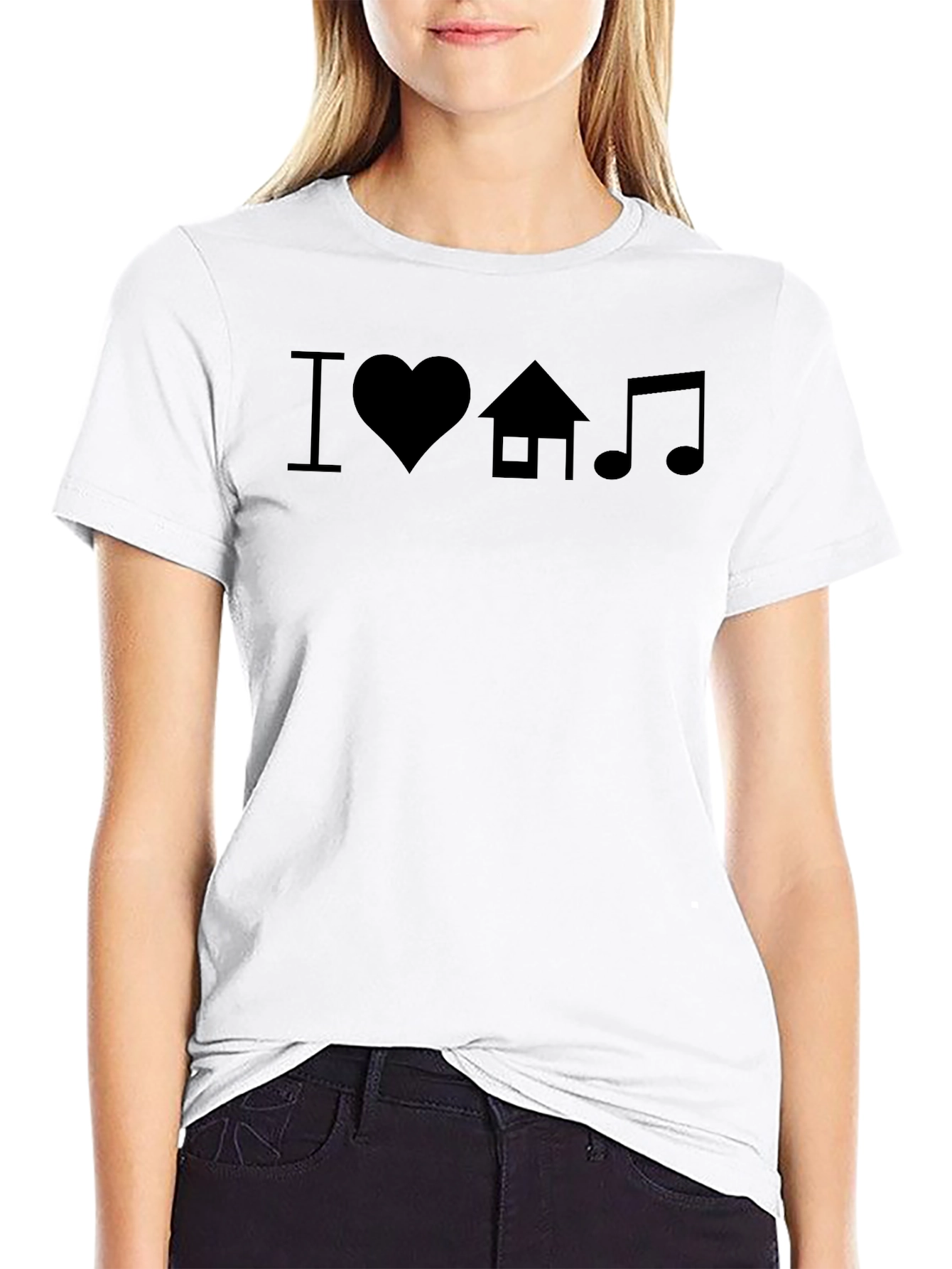 I Heart House Music Black Graphic Tee