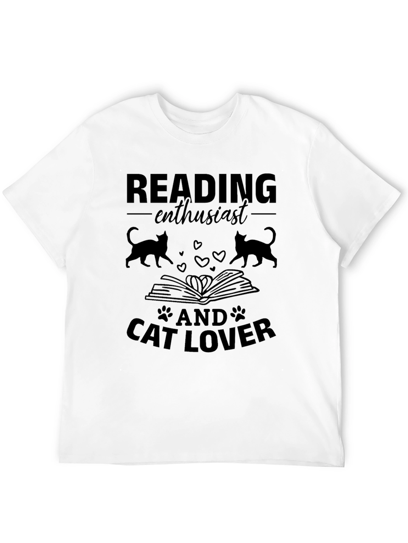 Reading Enthusiast & Cat Lover T-Shirt