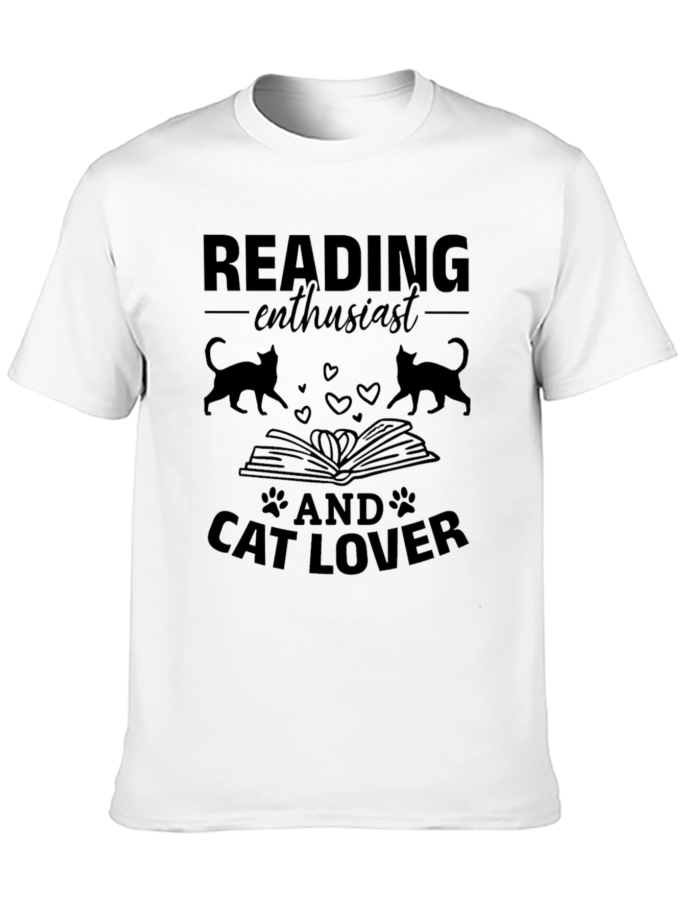 Reading Enthusiast & Cat Lover T-Shirt