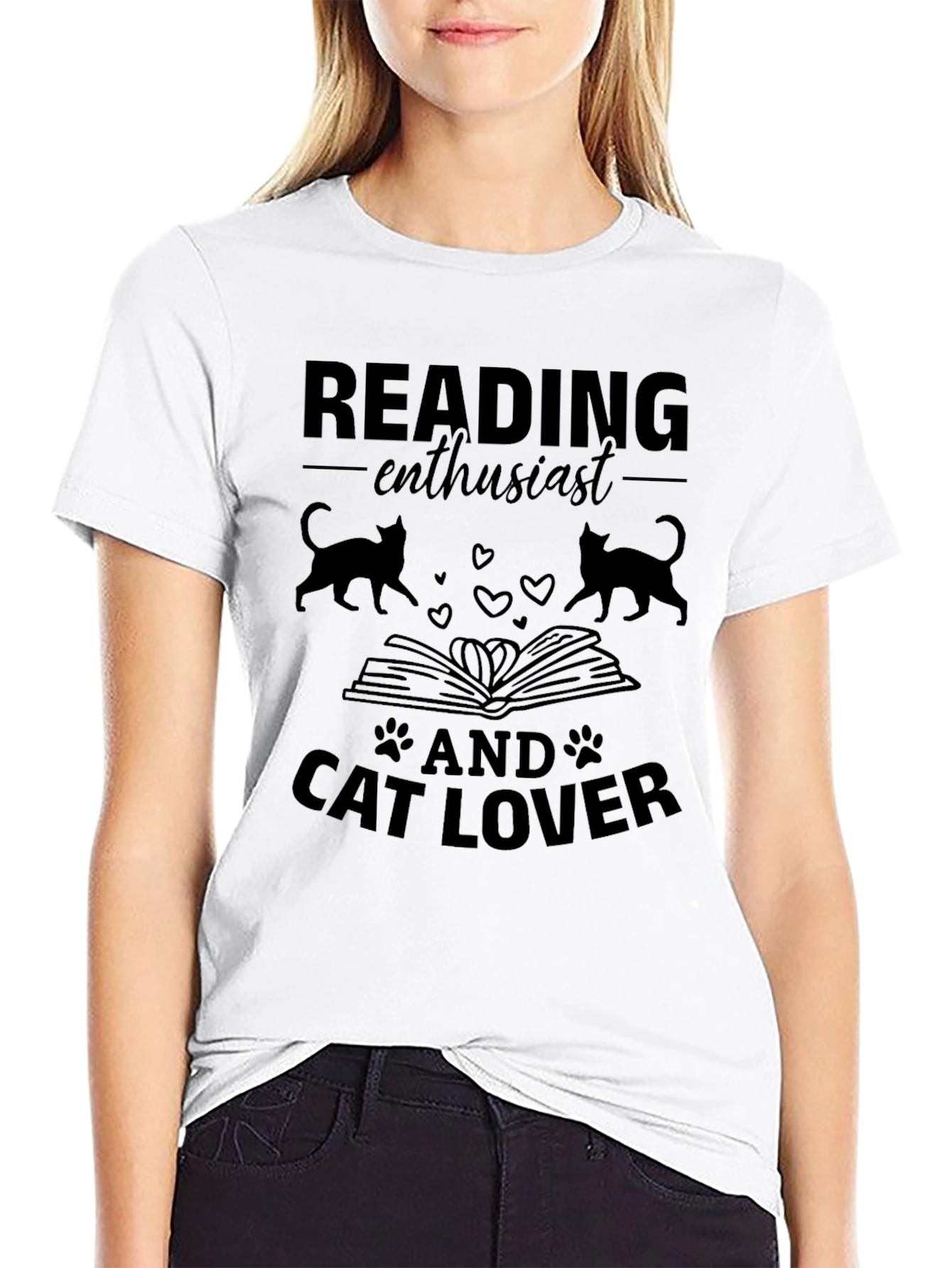 Reading Enthusiast & Cat Lover T-Shirt