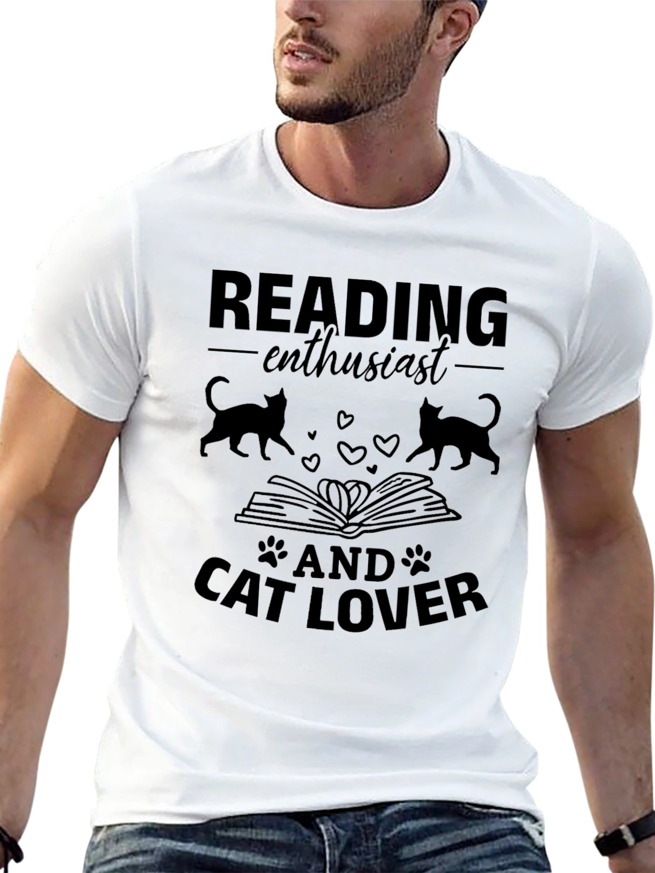 Reading Enthusiast & Cat Lover T-Shirt