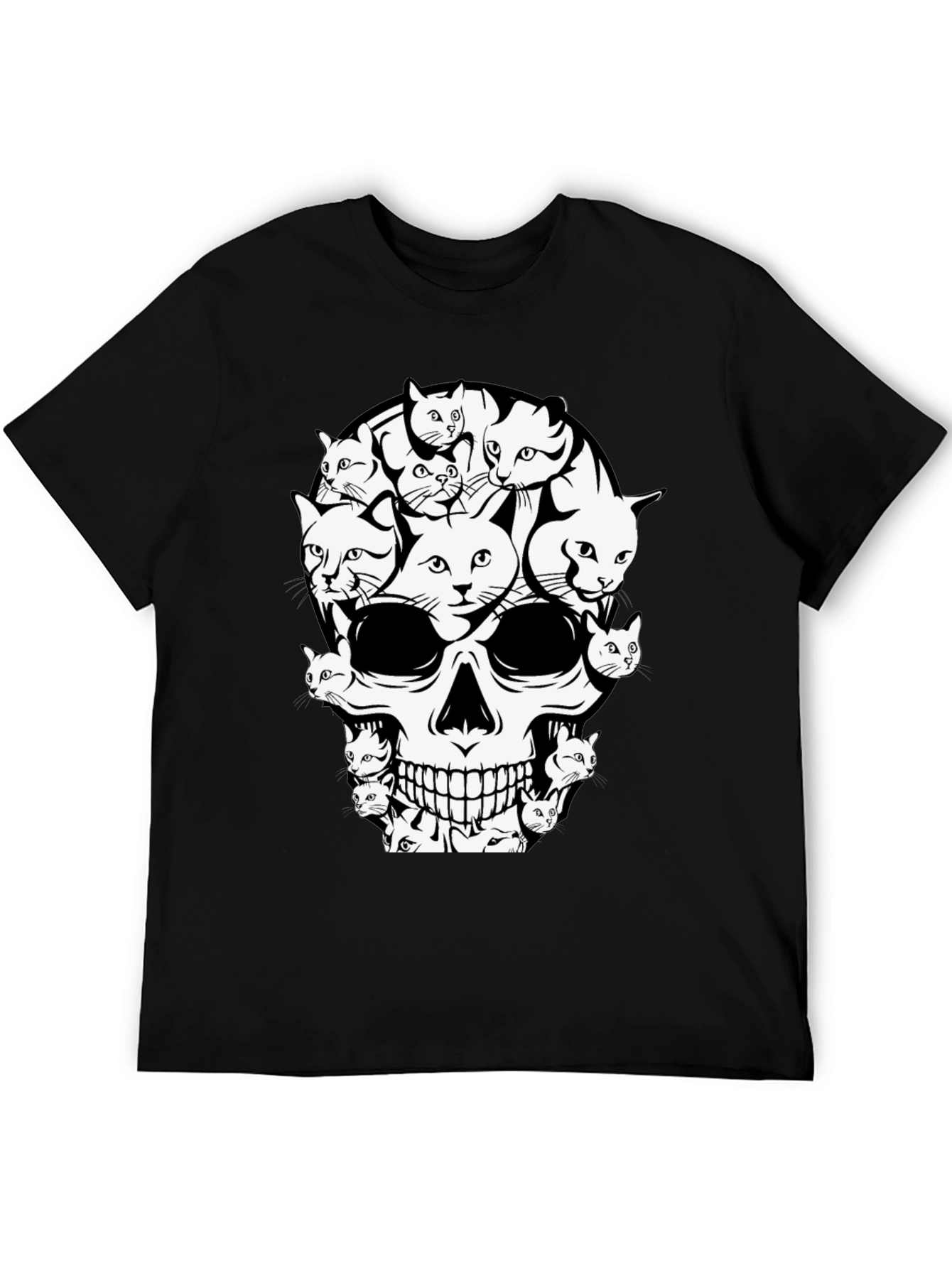 Cat Skull T-Shirt - Graphic Print Tee