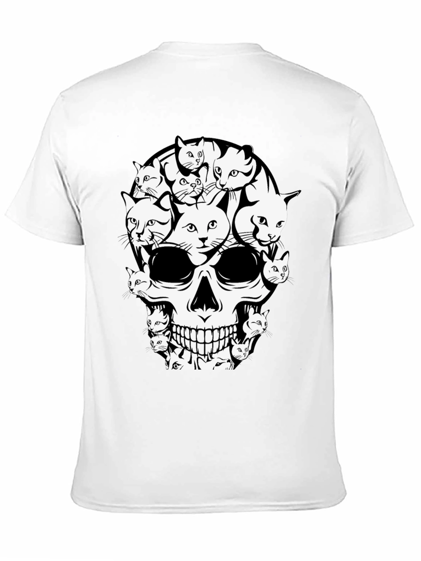 Cat Skull T-Shirt - Graphic Print Tee