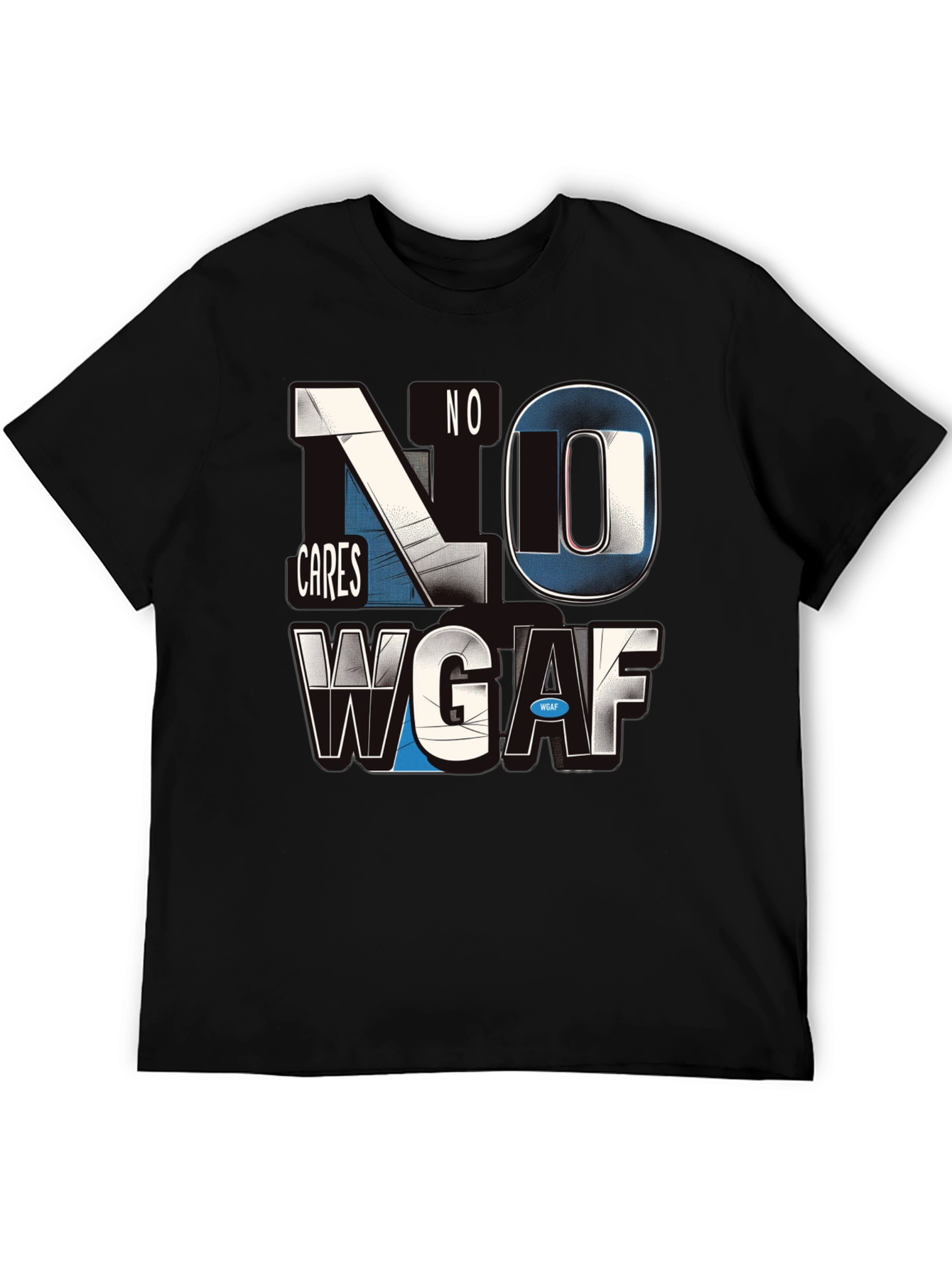No Cares WGAF Graphic Black Tee