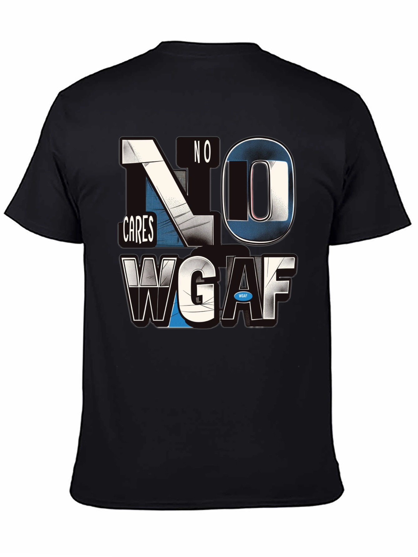 No Cares WGAF Graphic Black Tee