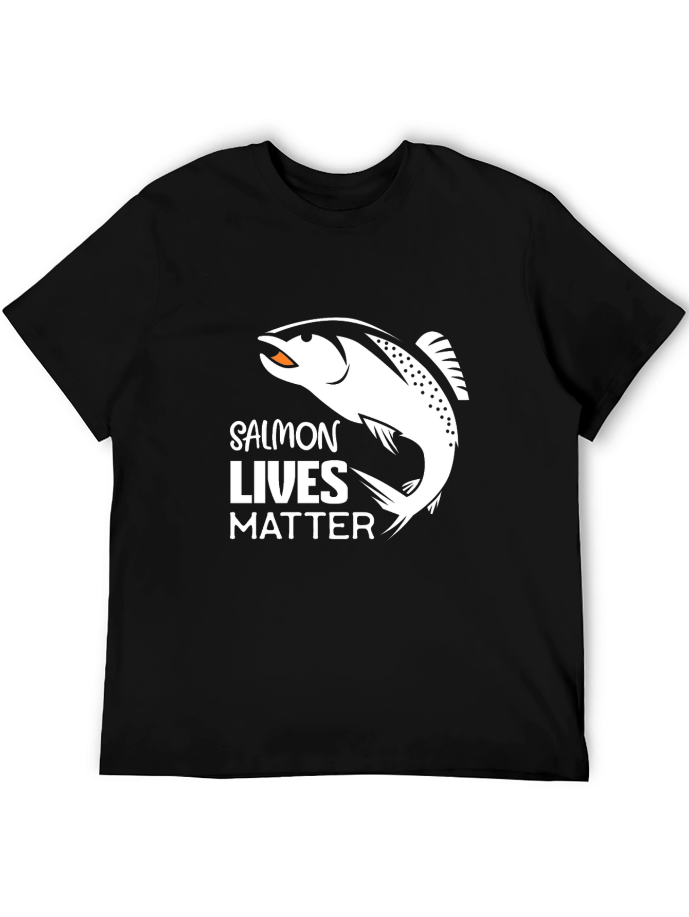 Salmon Lives Matter Graphic Tee - Black T-Shirt