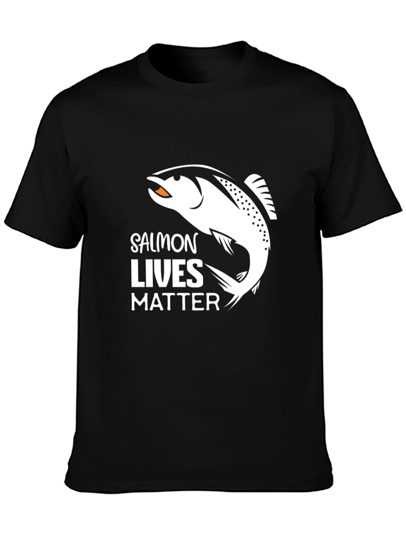 Salmon Lives Matter Graphic Tee - Black T-Shirt