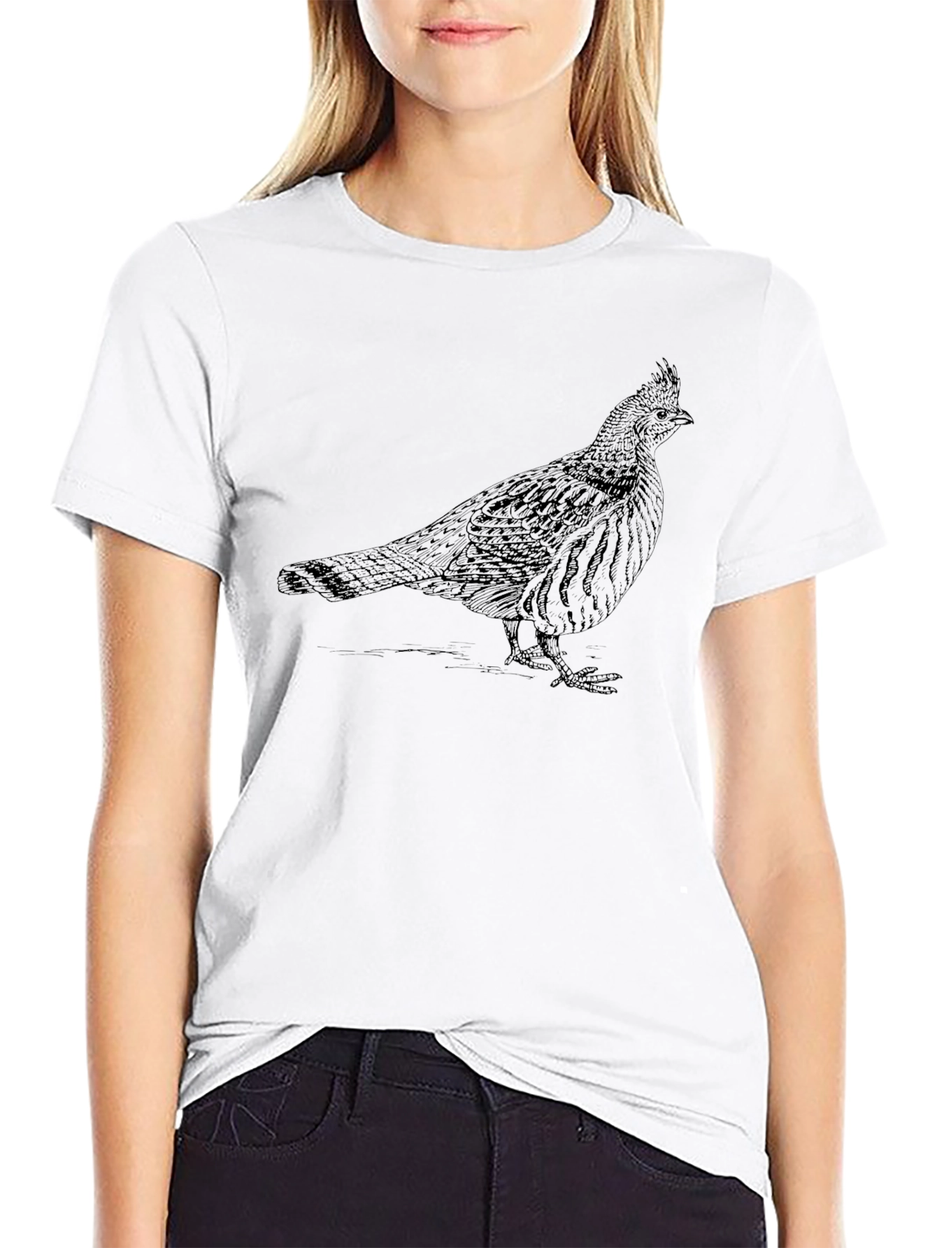 Grouse Graphic Tee - Black Cotton Blend