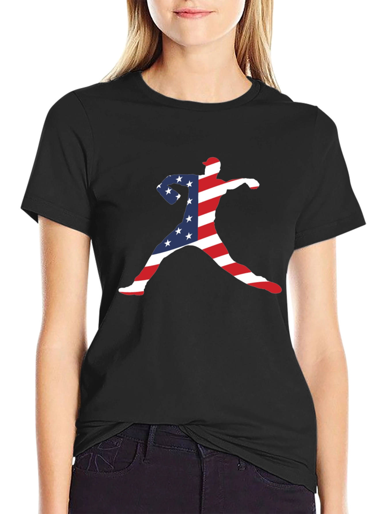 Patriotic Baseball Pitcher T-Shirt
