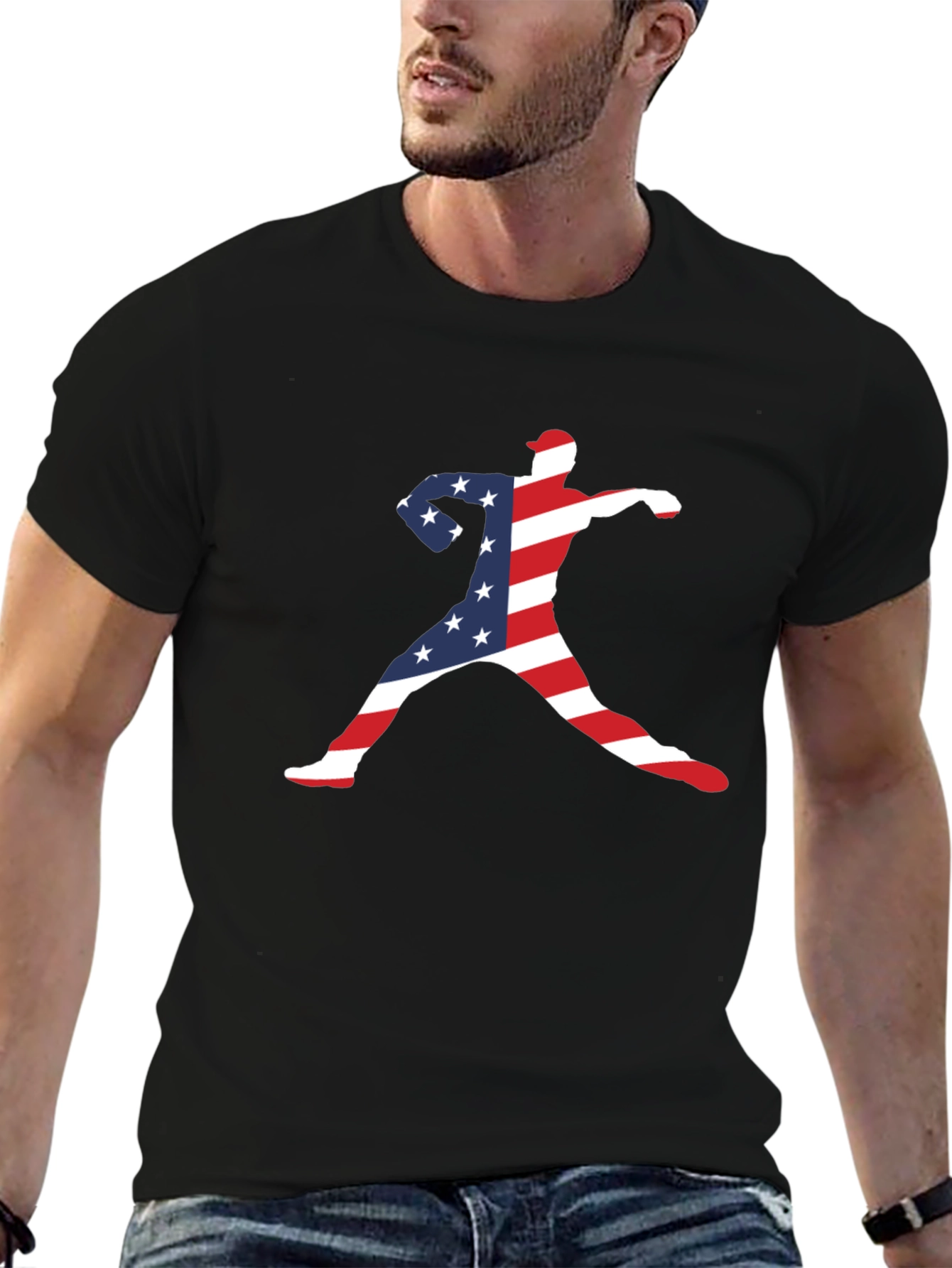 Patriotic Baseball Pitcher T-Shirt