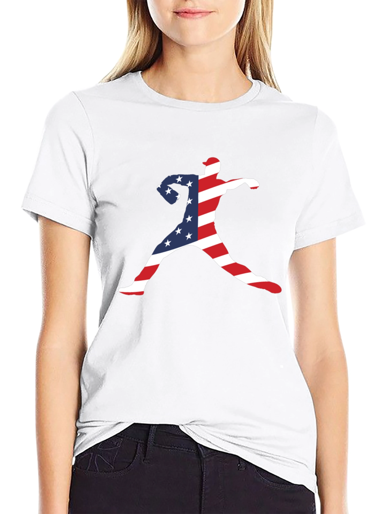 Patriotic Baseball Pitcher T-Shirt
