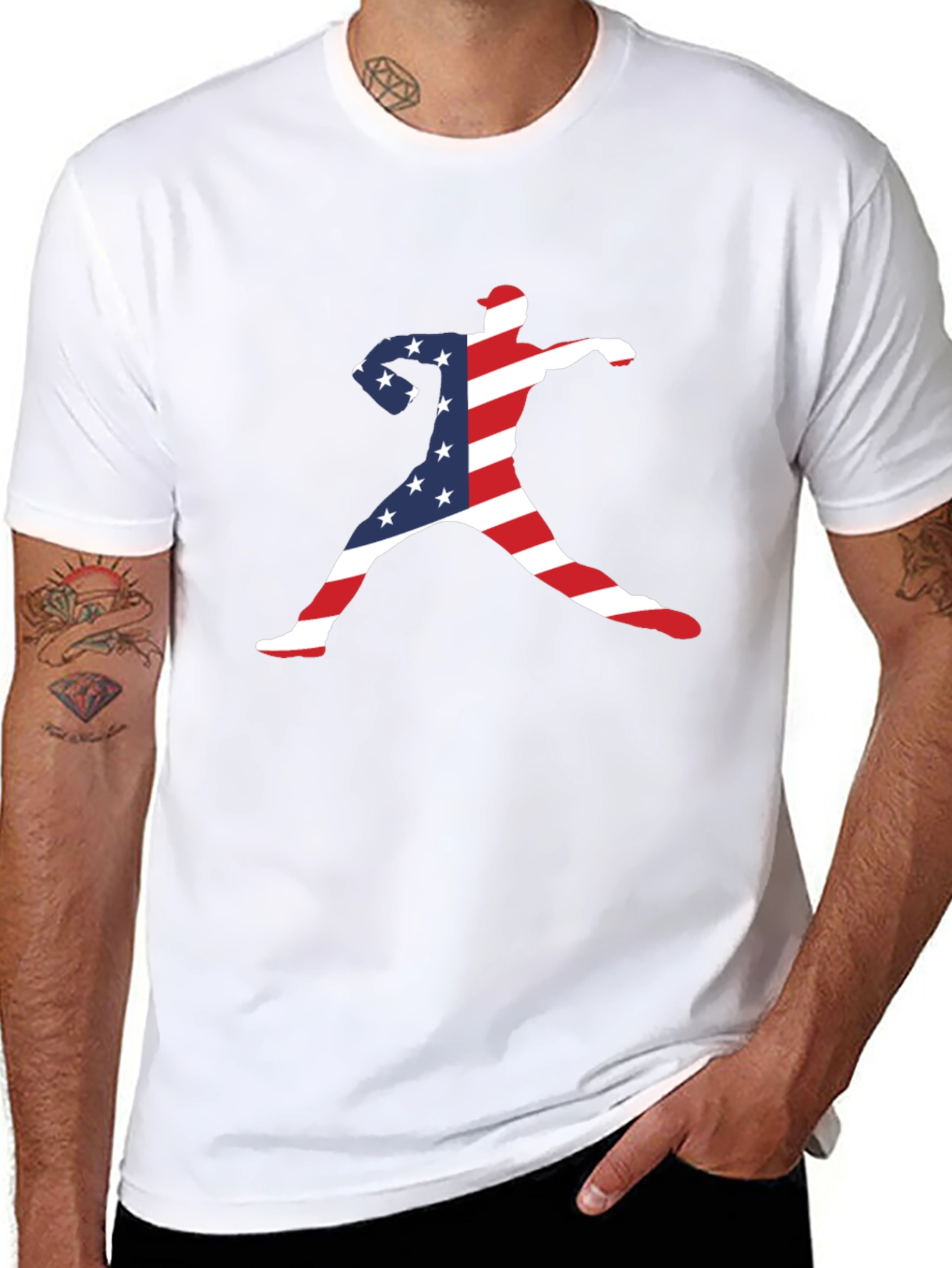 Patriotic Baseball Pitcher T-Shirt