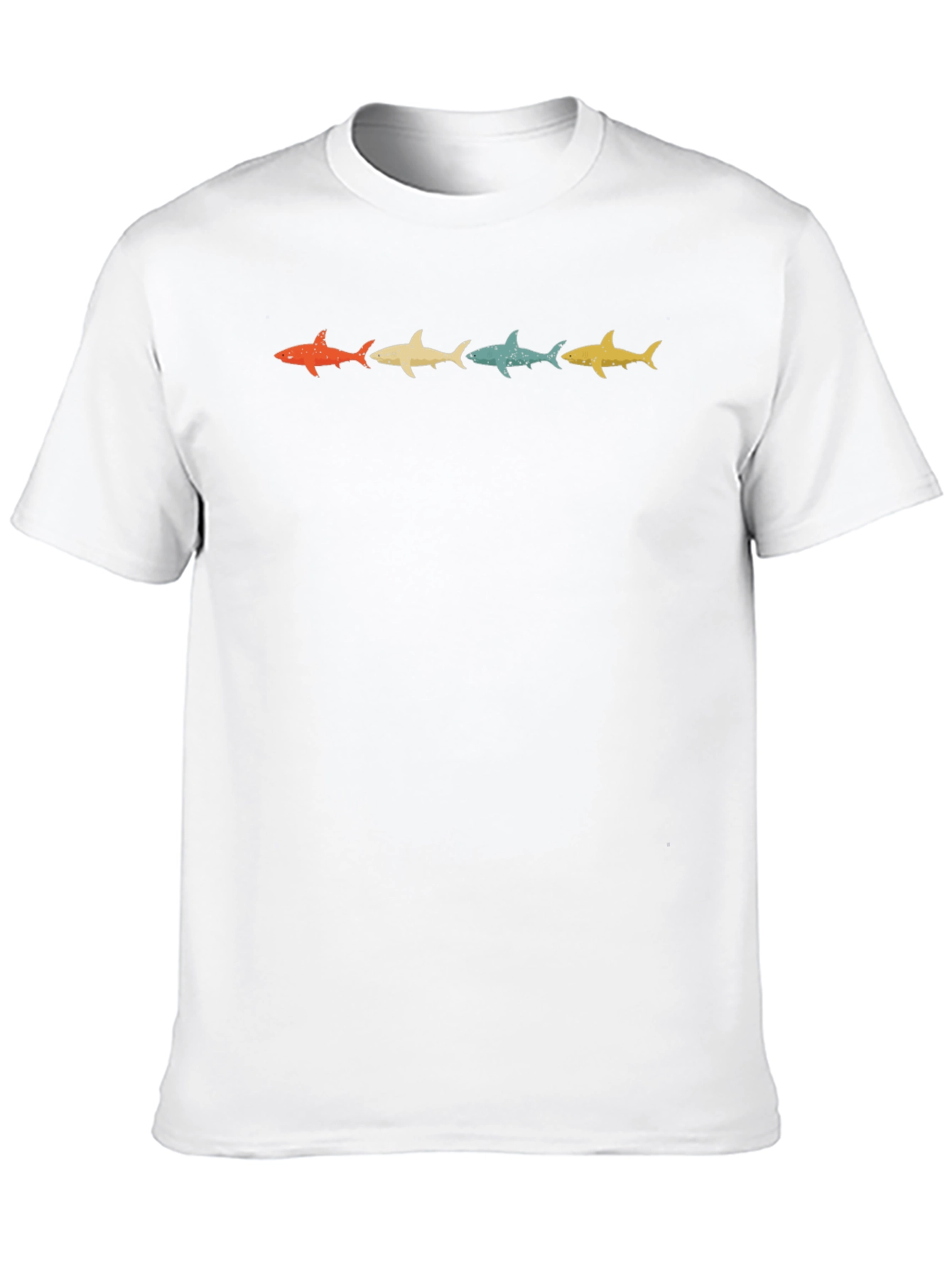 Retro Shark Row Graphic T-Shirt