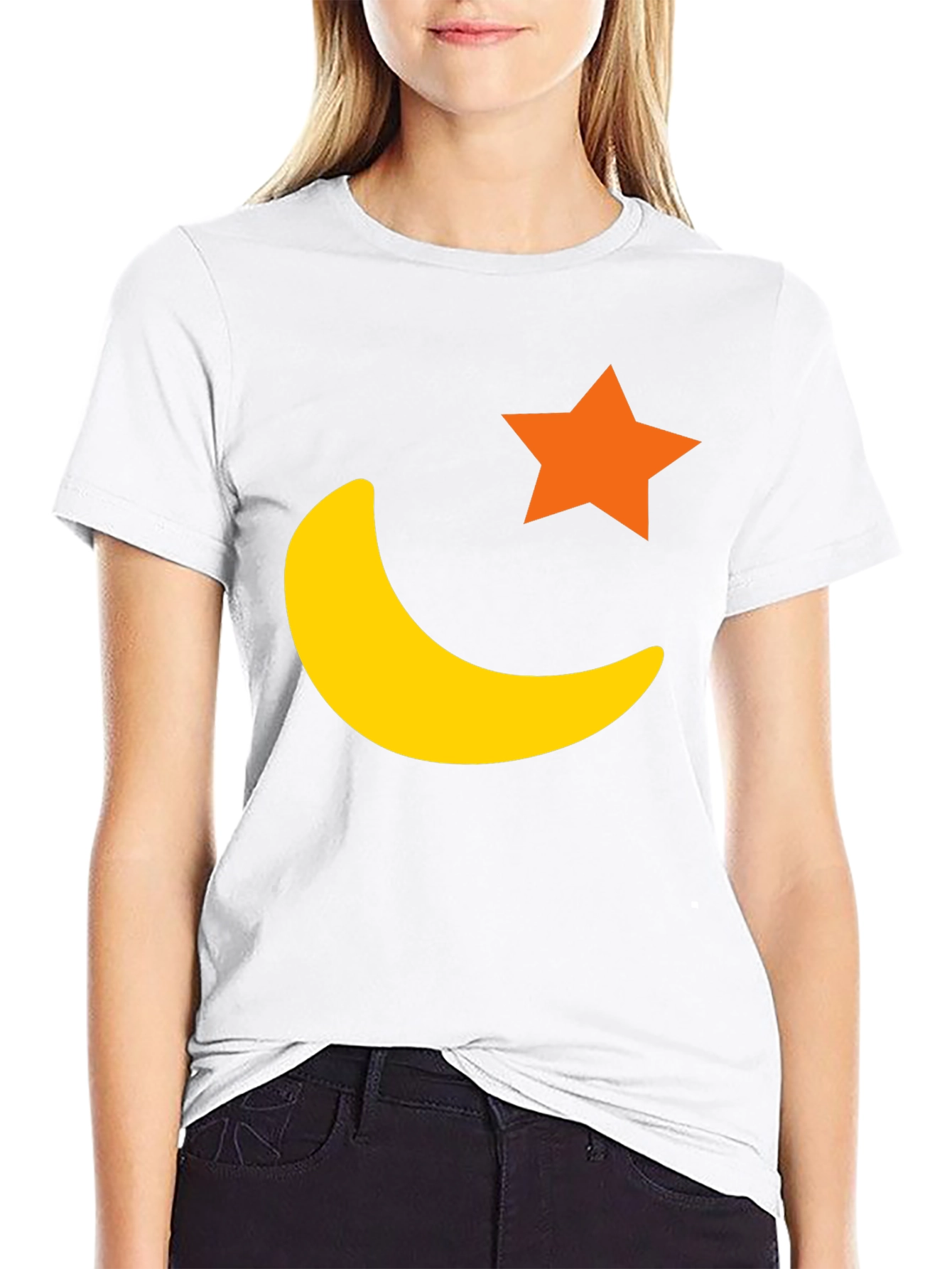 Celestial Star & Moon Black T-Shirt