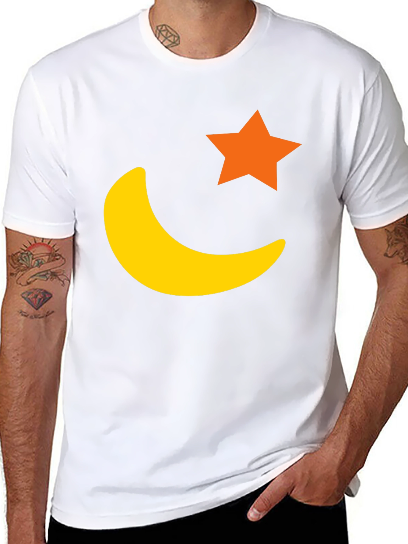 Celestial Star & Moon Black T-Shirt