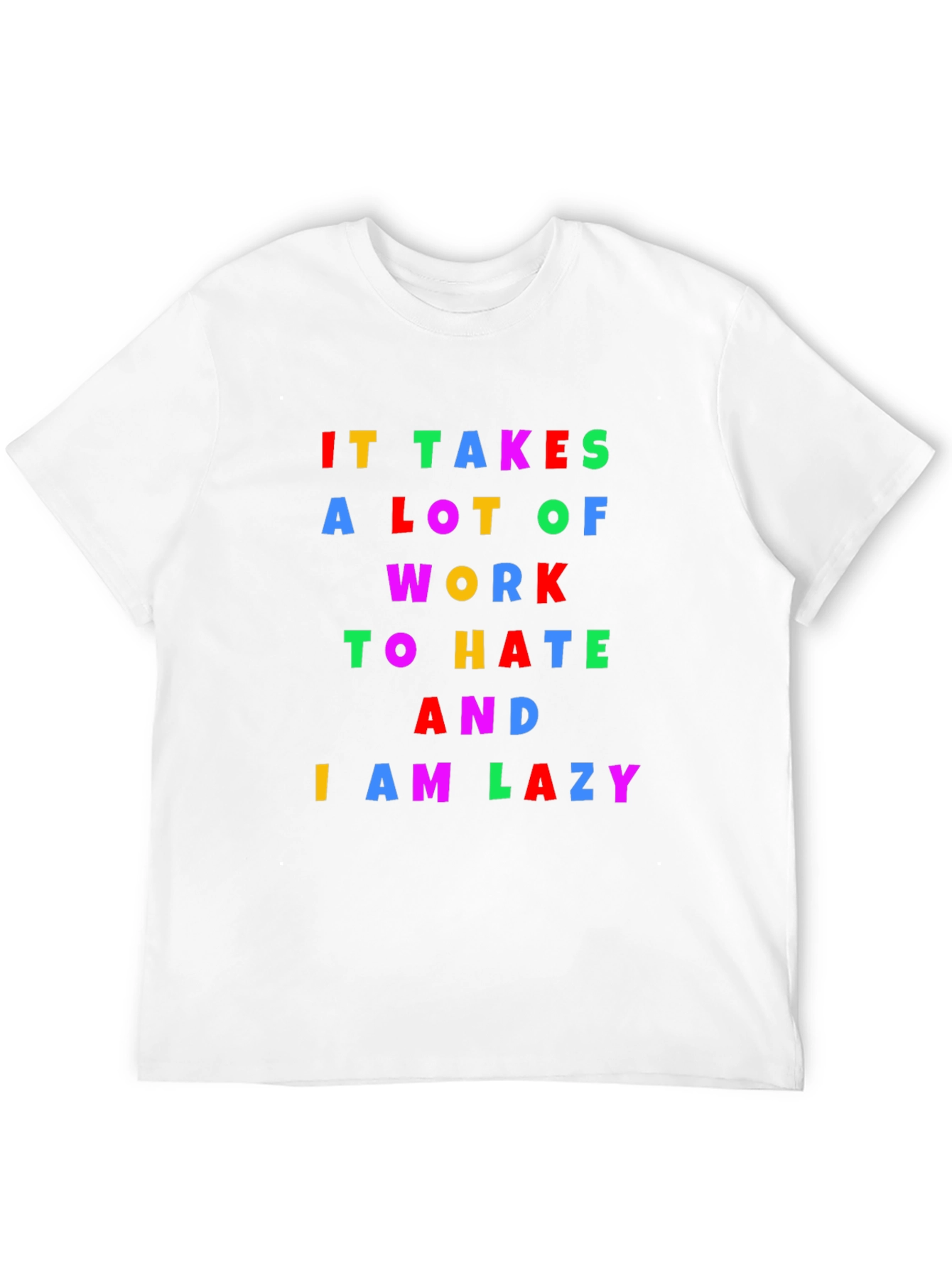 Lazy Slogan T-Shirt: Comfortable Black Tee