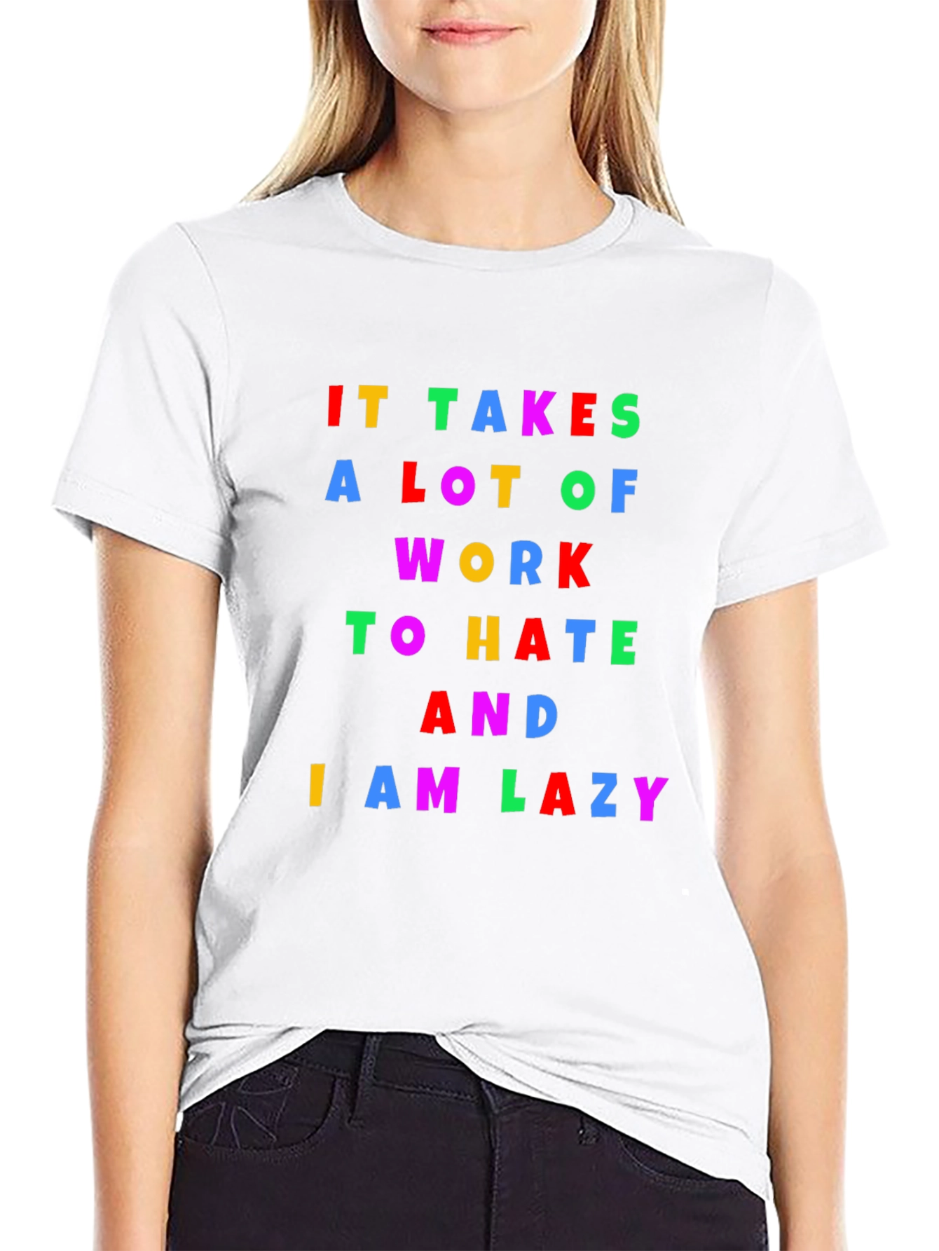 Lazy Slogan T-Shirt: Comfortable Black Tee