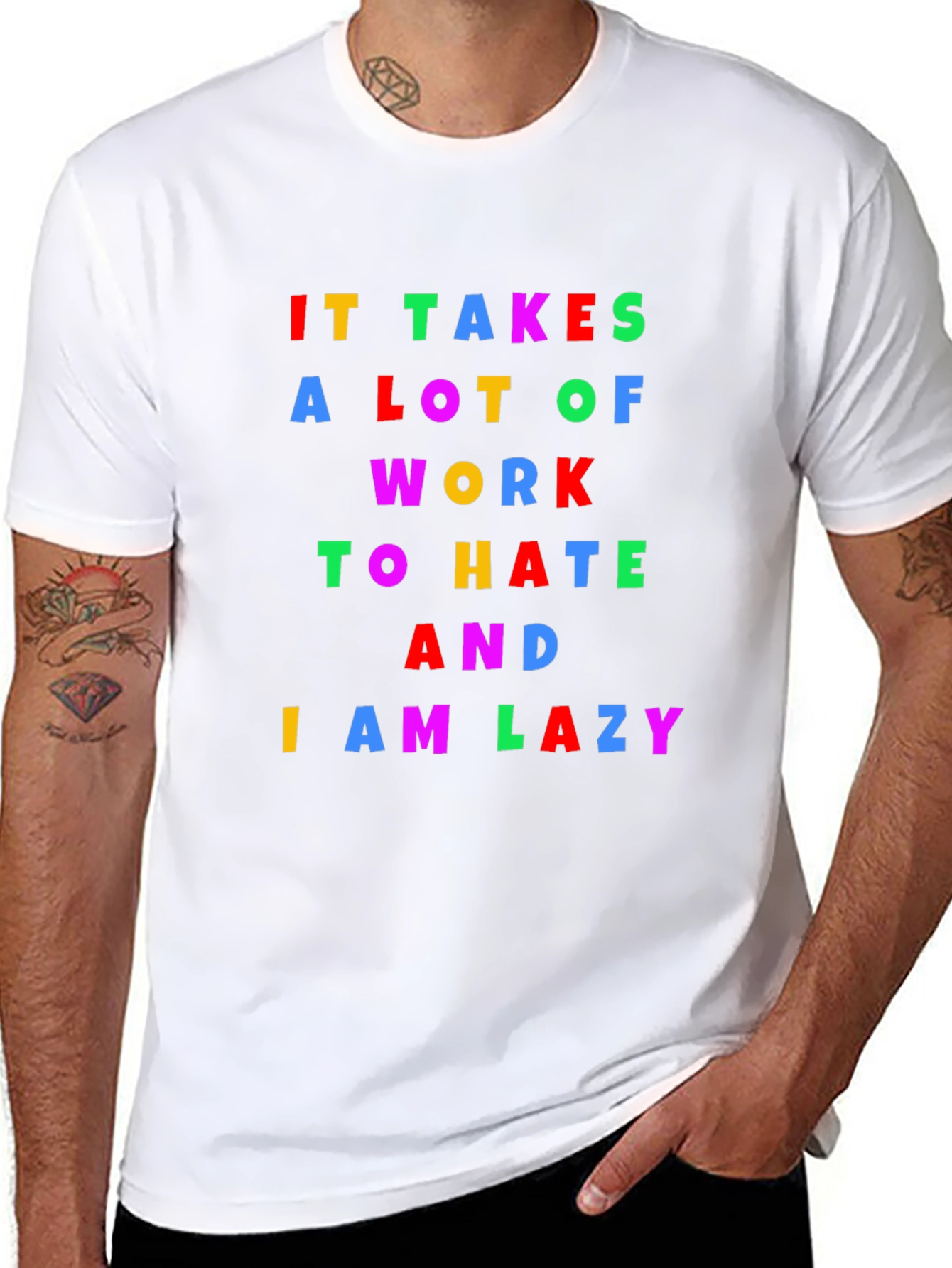 Lazy Slogan T-Shirt: Comfortable Black Tee