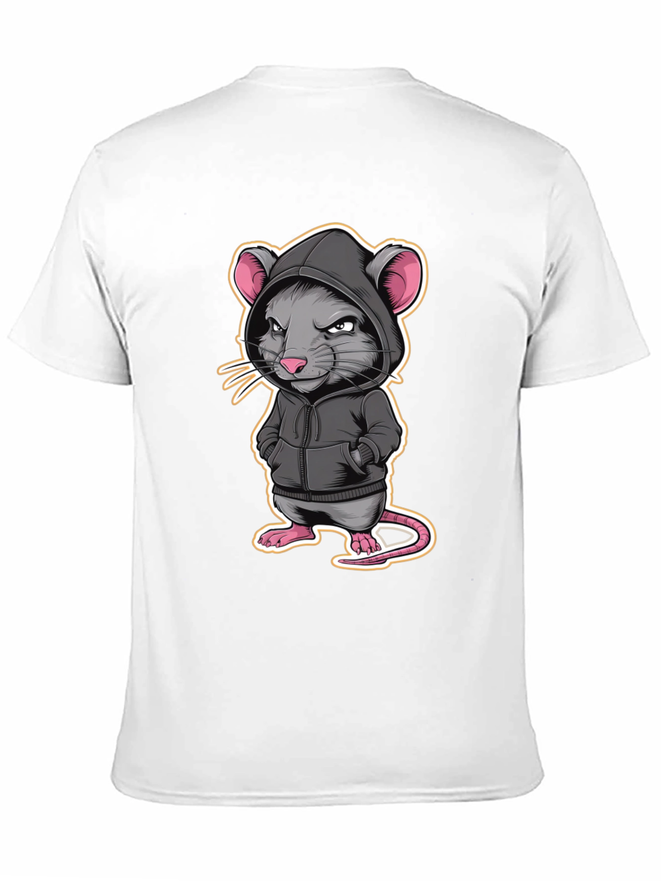 Hoodie Rat Graphic T-Shirt - Edgy Streetwear
