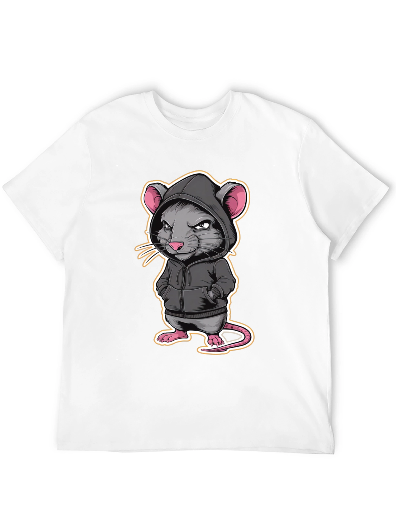 Hoodie Rat Graphic T-Shirt - Edgy Streetwear