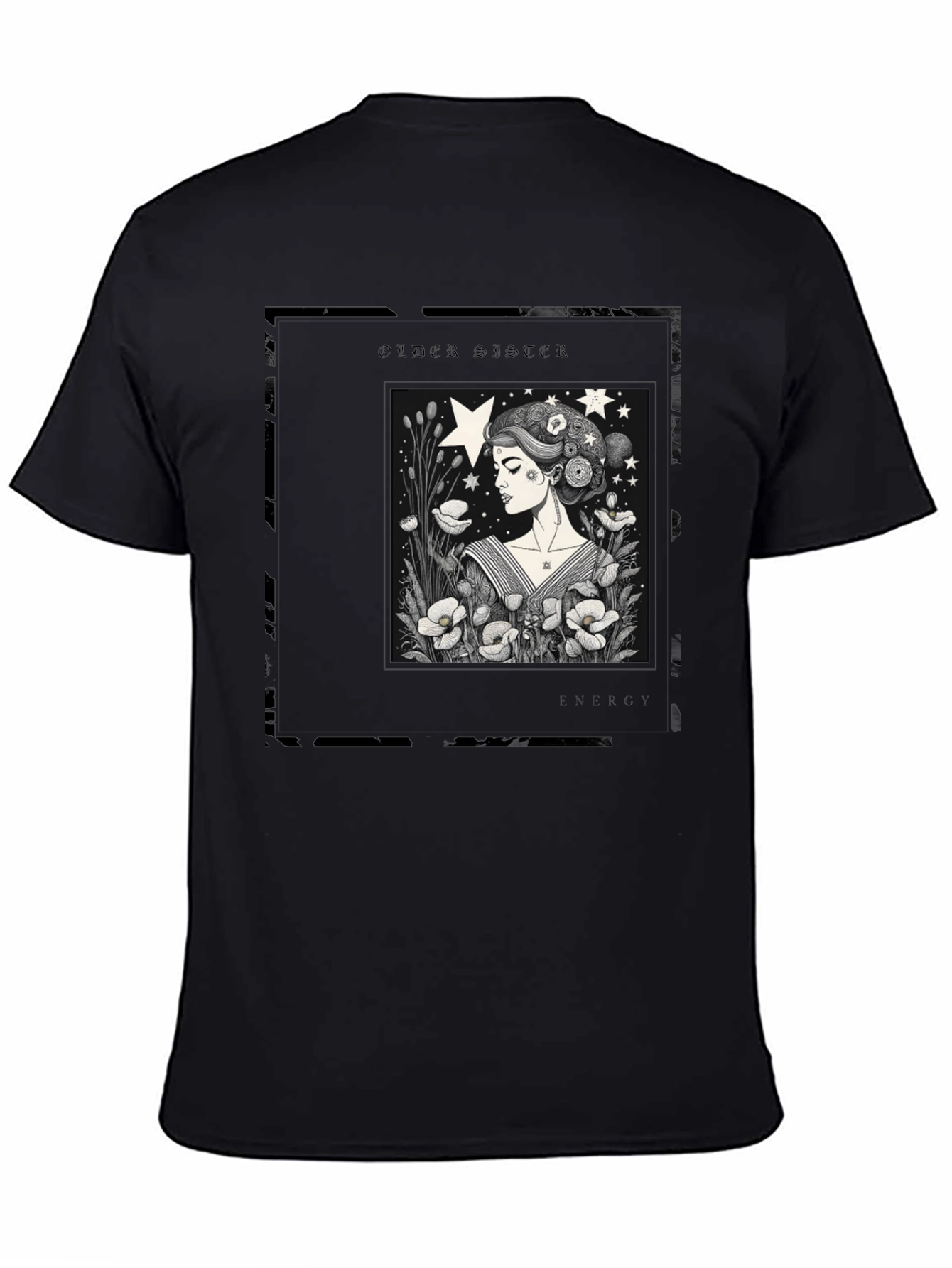 Older Sister Graphic Tee - Black Cotton Blend