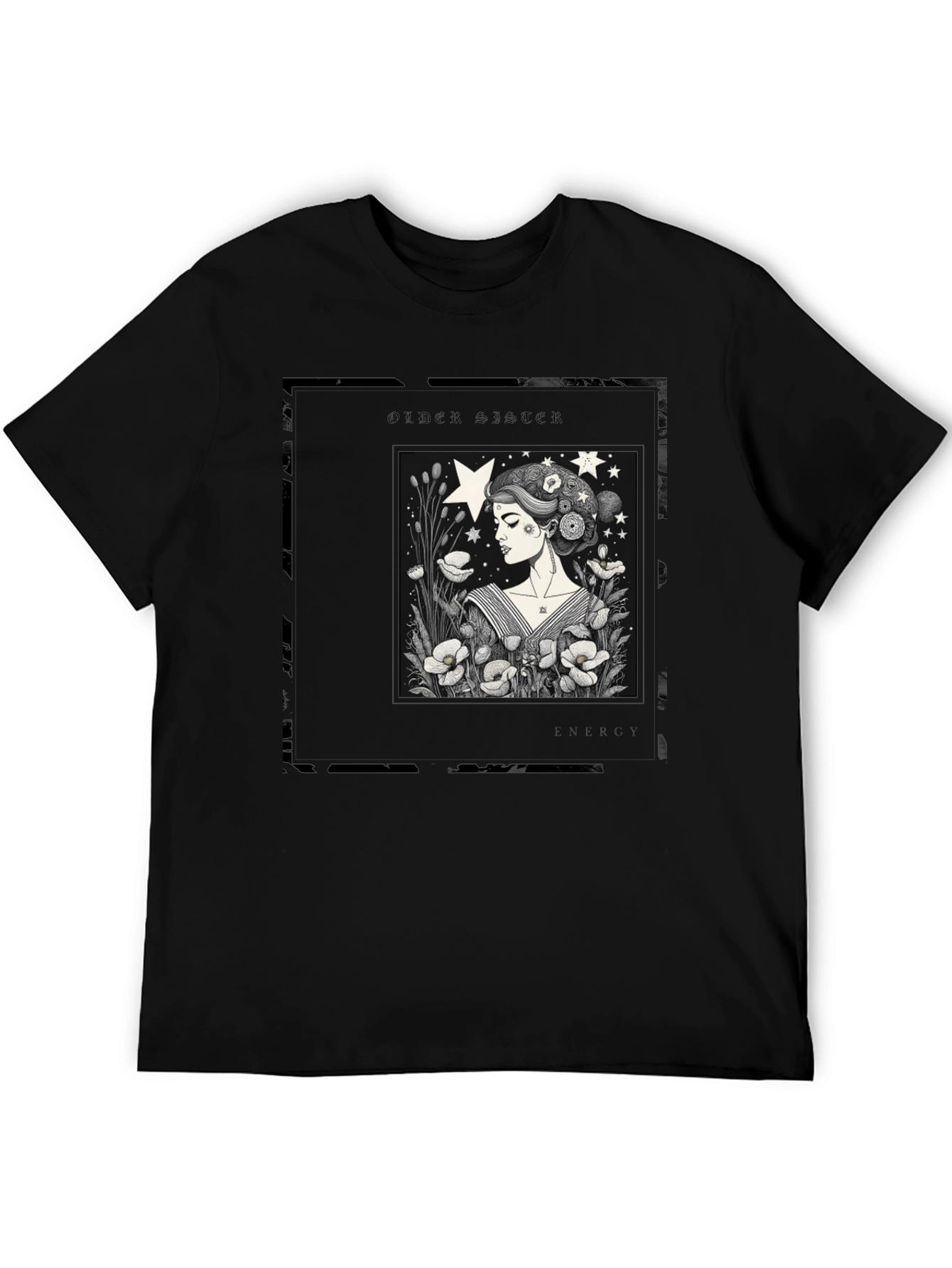 Older Sister Graphic Tee - Black Cotton Blend