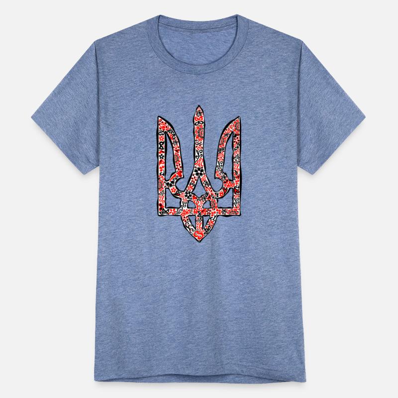 Ukraine trident Tryzub in red and black colors