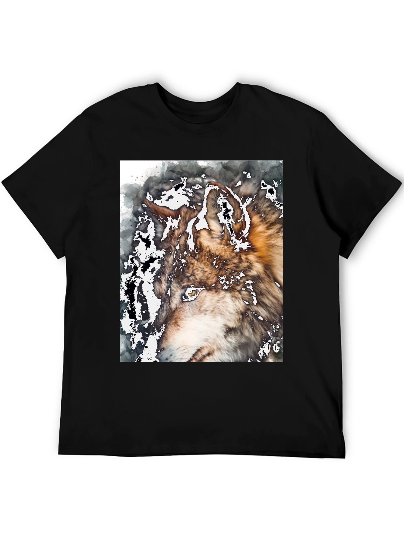 Wolf Graphic Tee - Black Cotton Blend