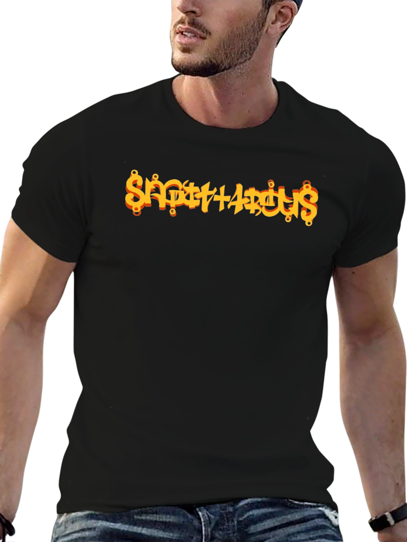 Sagittarius Zodiac Graphic Print Tee - Black