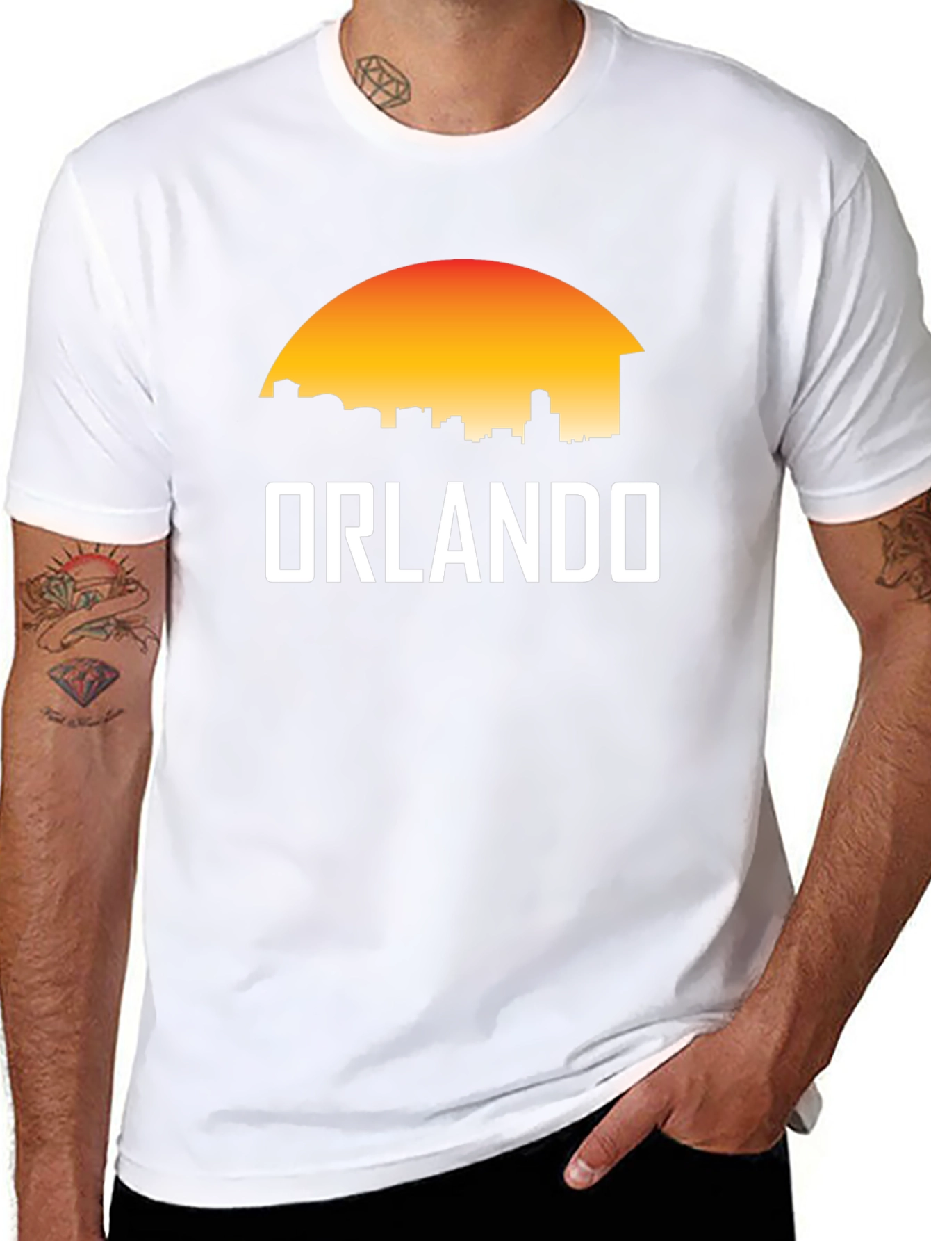 Orlando Skyline Graphic Tee - Sunset Silhouette