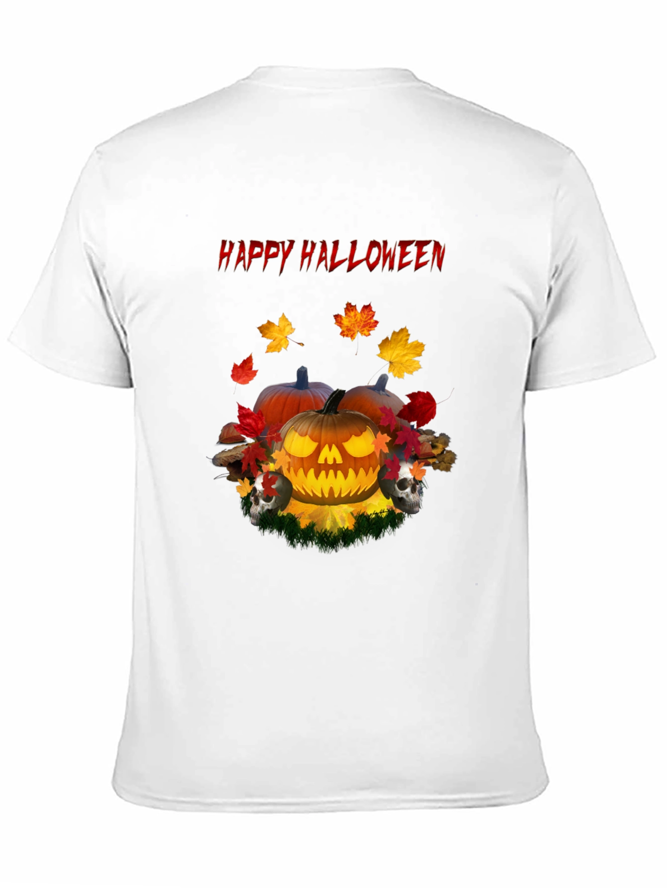 Happy Halloween Pumpkin Skull T-Shirt