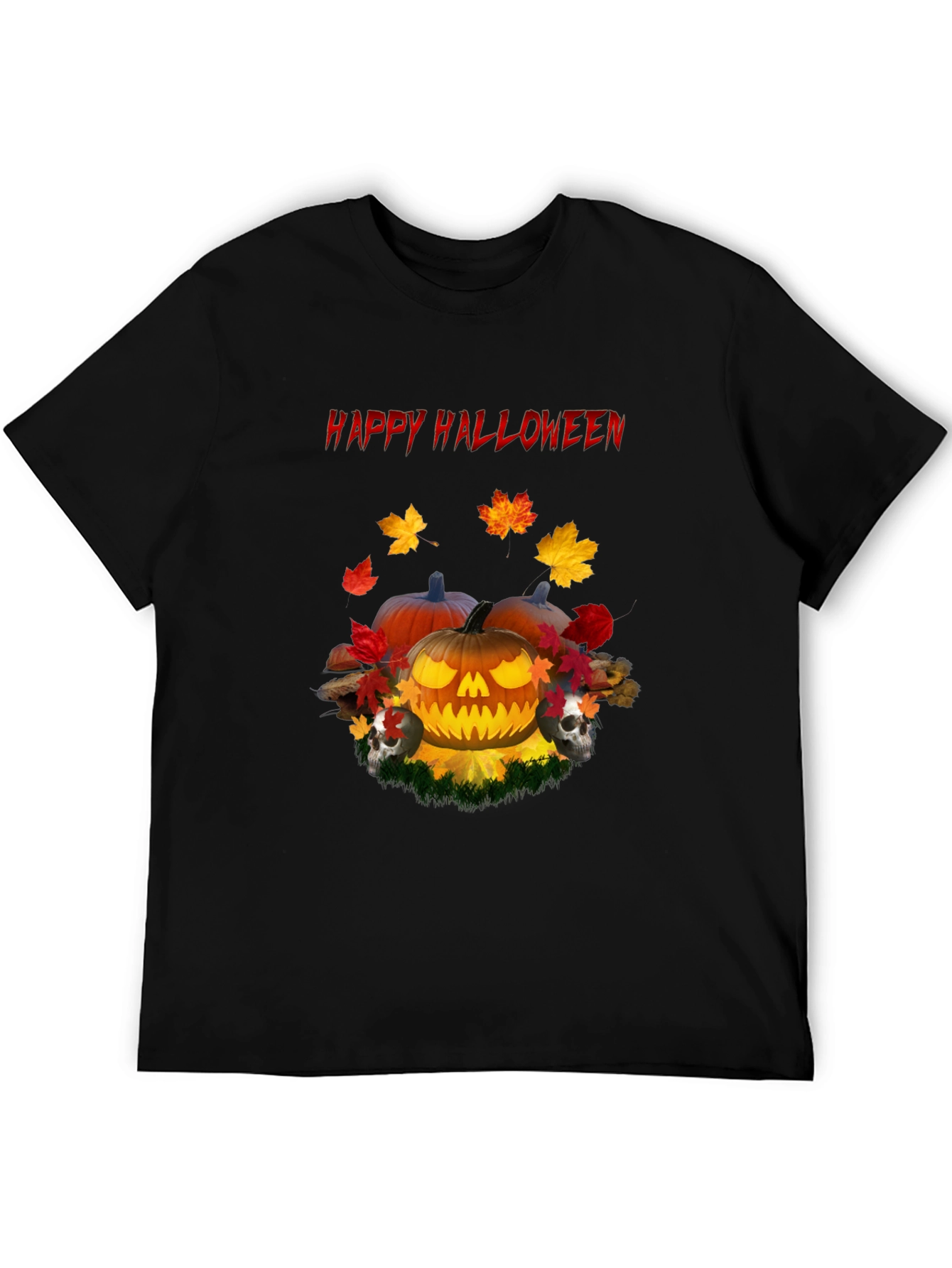 Happy Halloween Pumpkin Skull T-Shirt