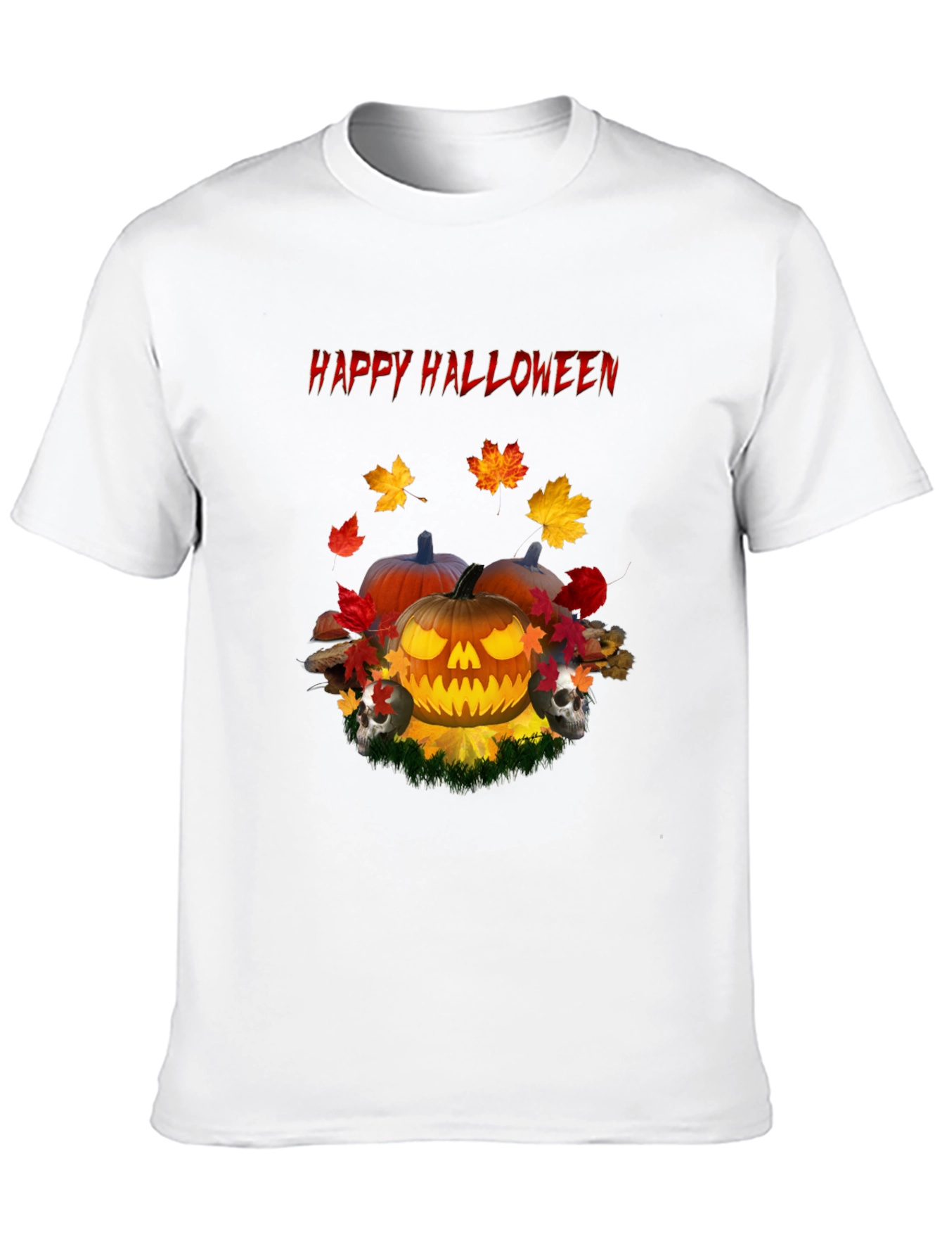 Happy Halloween Pumpkin Skull T-Shirt