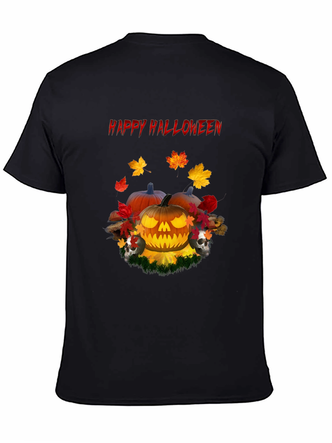 Happy Halloween Pumpkin Skull T-Shirt