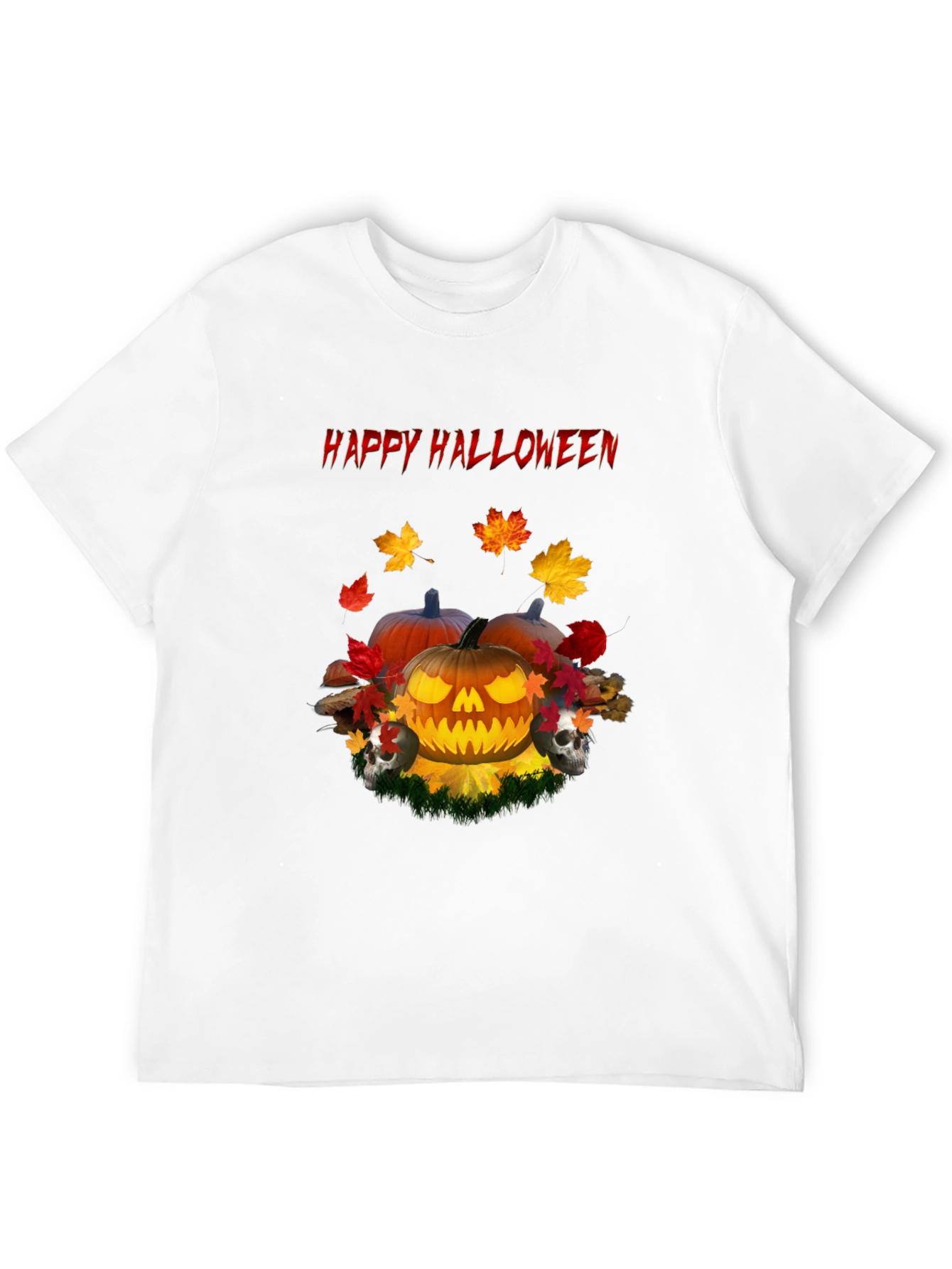 Happy Halloween Pumpkin Skull T-Shirt