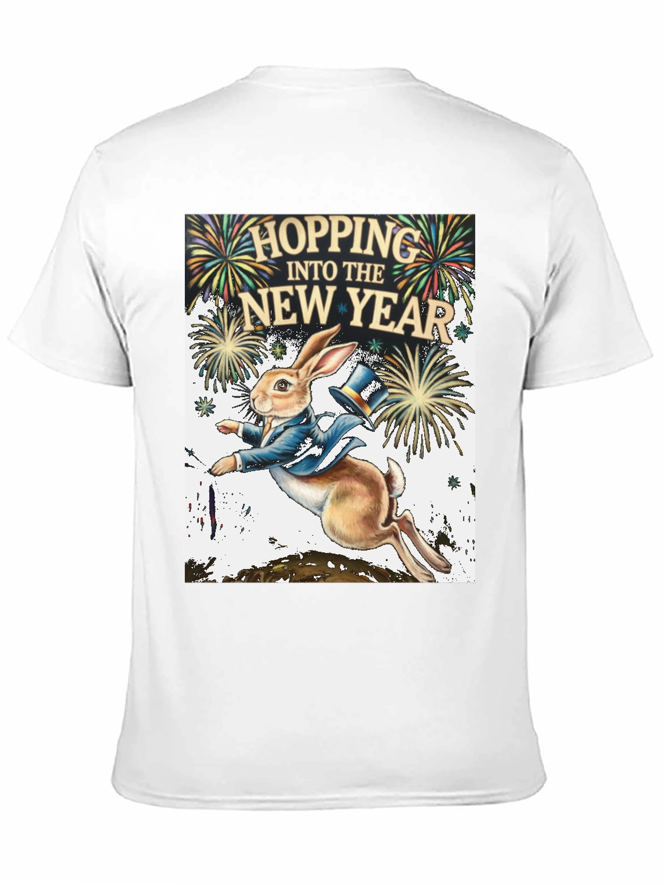 Hopping Into The New Year Black Graphic Tee