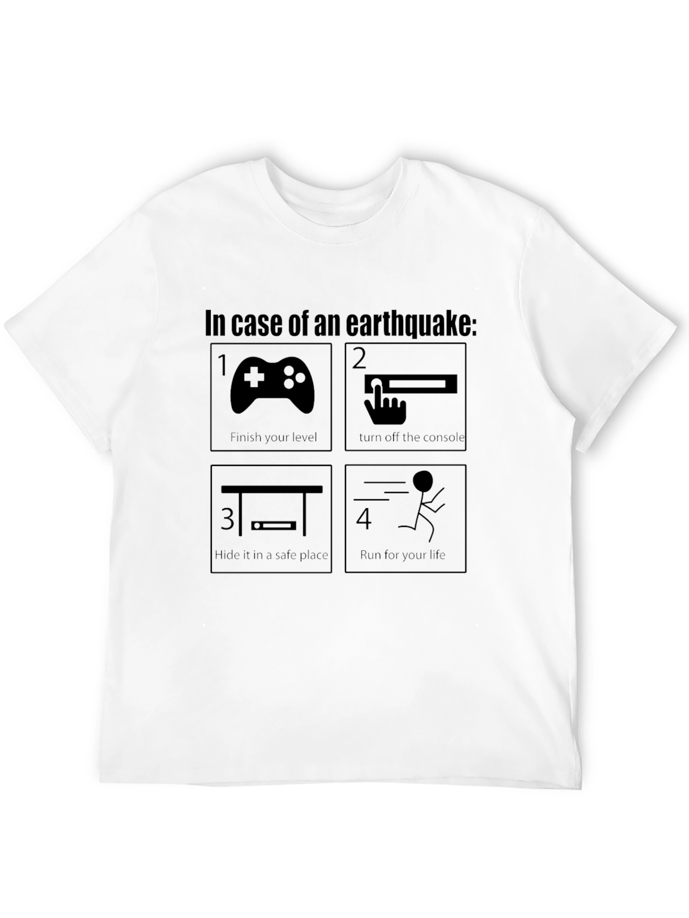 Earthquake Gamer T-Shirt - Funny Emergency Plan Tee