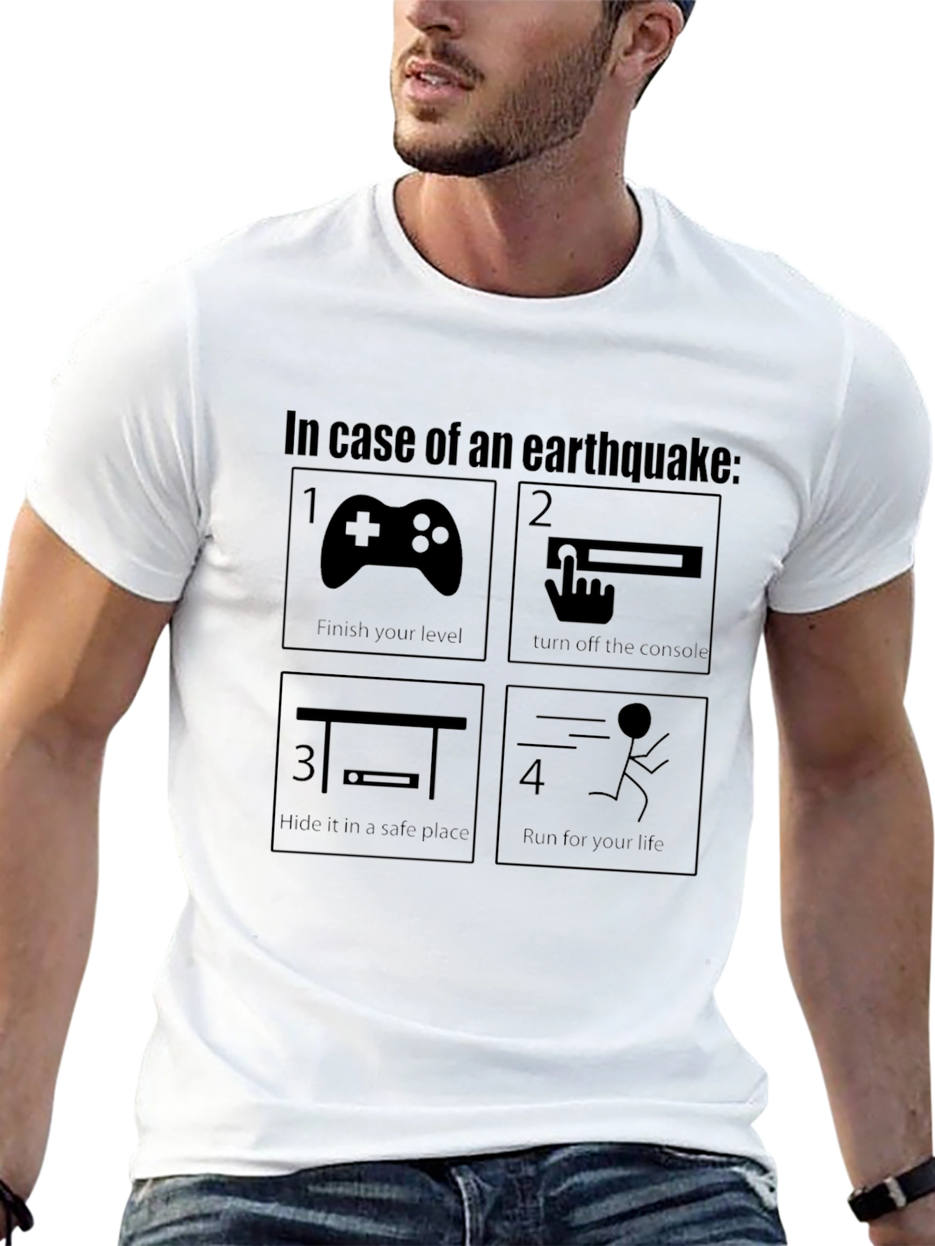 Earthquake Gamer T-Shirt - Funny Emergency Plan Tee