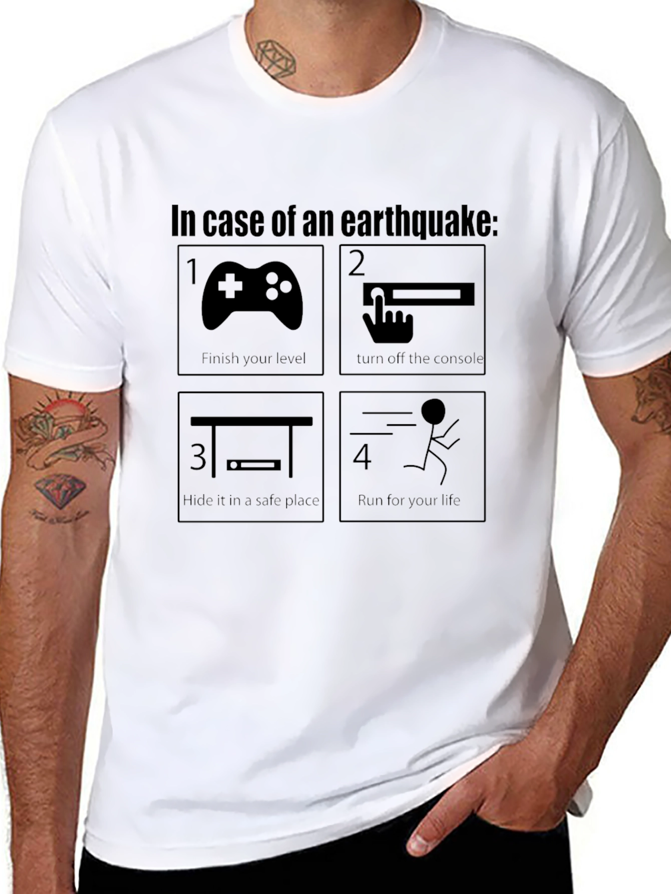 Earthquake Gamer T-Shirt - Funny Emergency Plan Tee