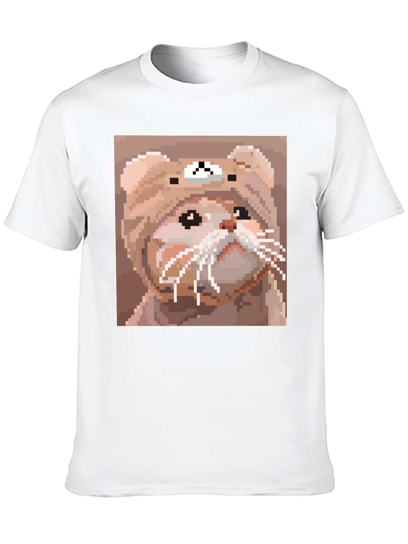 Pixel Cat T-Shirt - Cute Cartoon Bear