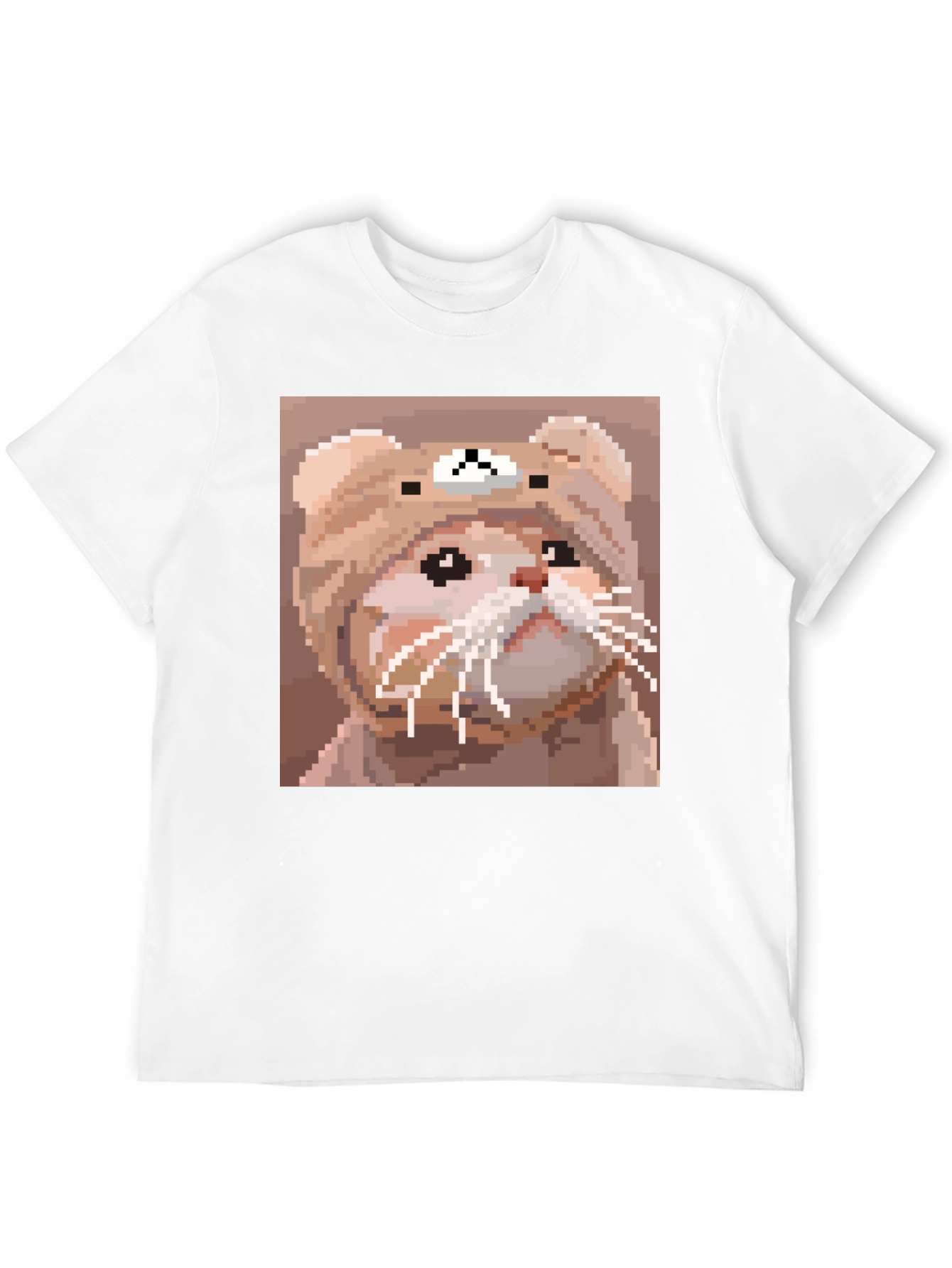 Pixel Cat T-Shirt - Cute Cartoon Bear