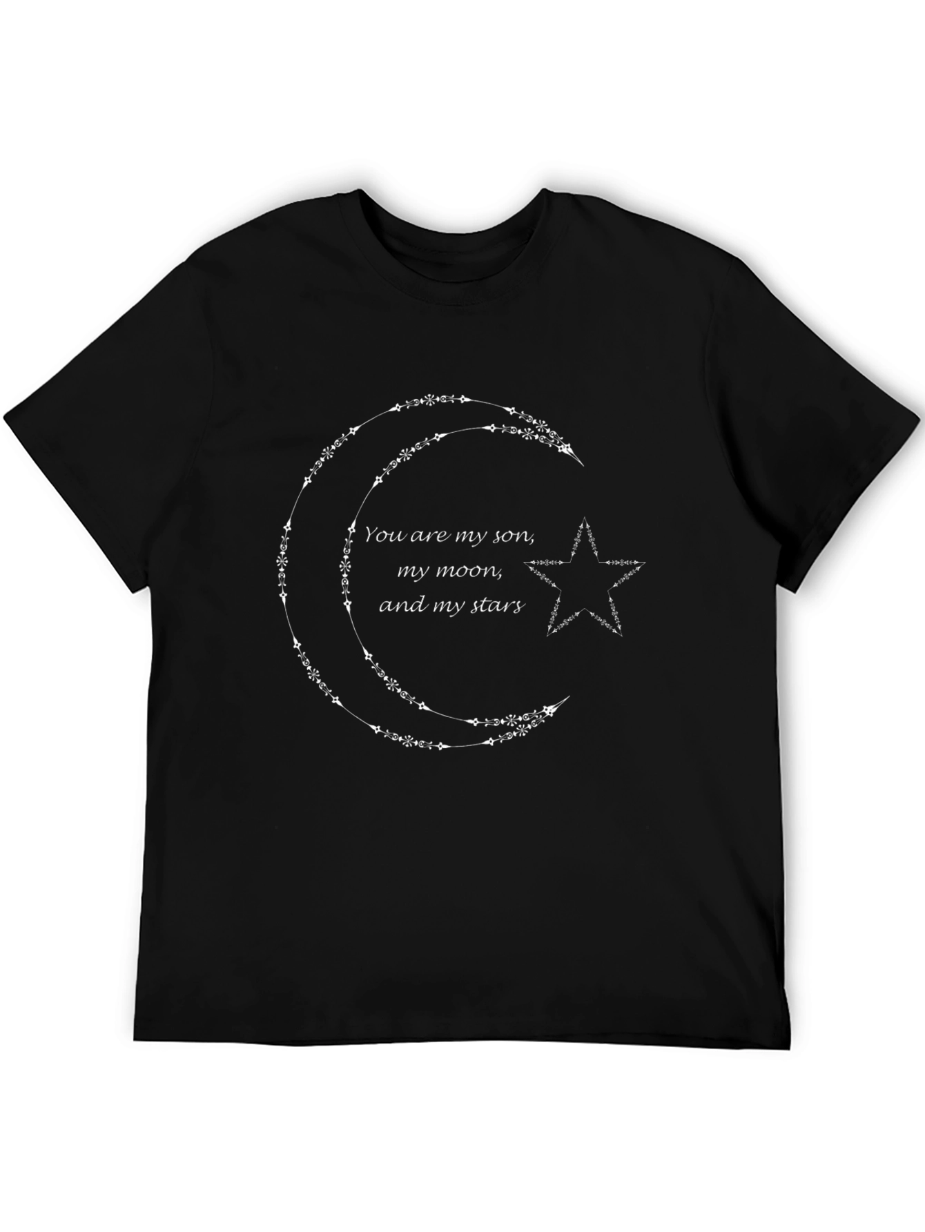 Celestial Son Moon Stars Graphic Tee - Black
