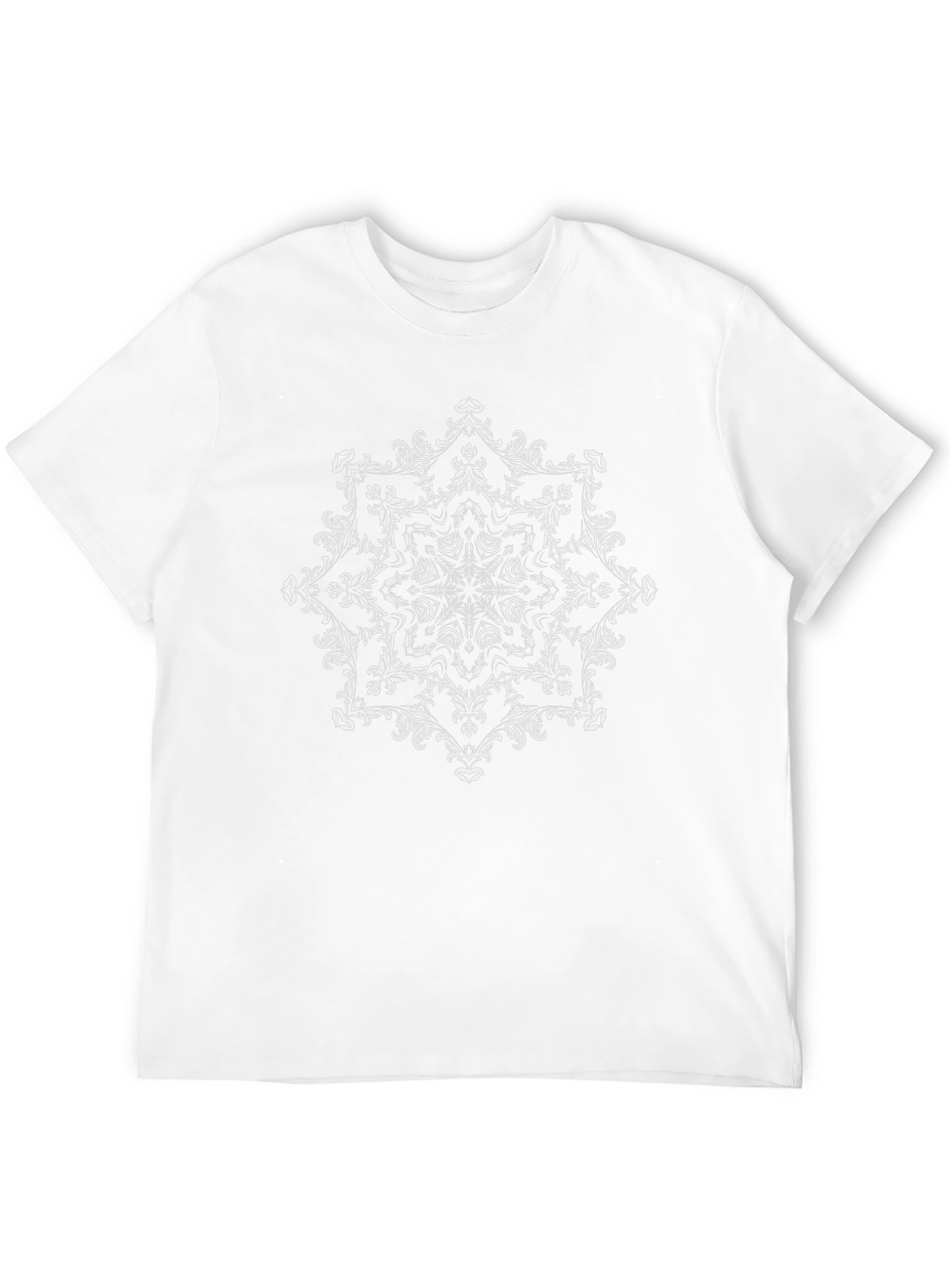 Black Tee with White Mandala Design