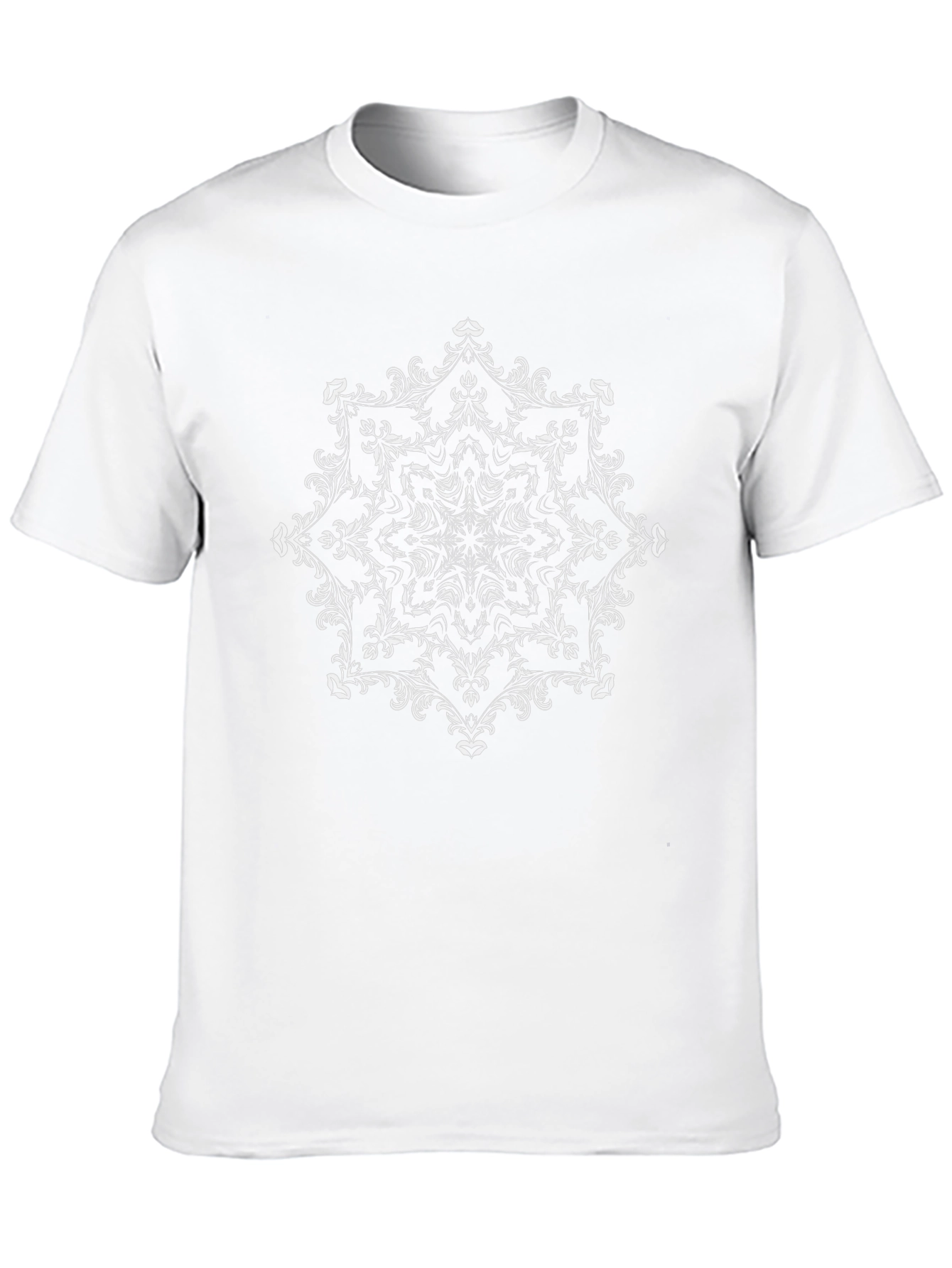 Black Tee with White Mandala Design