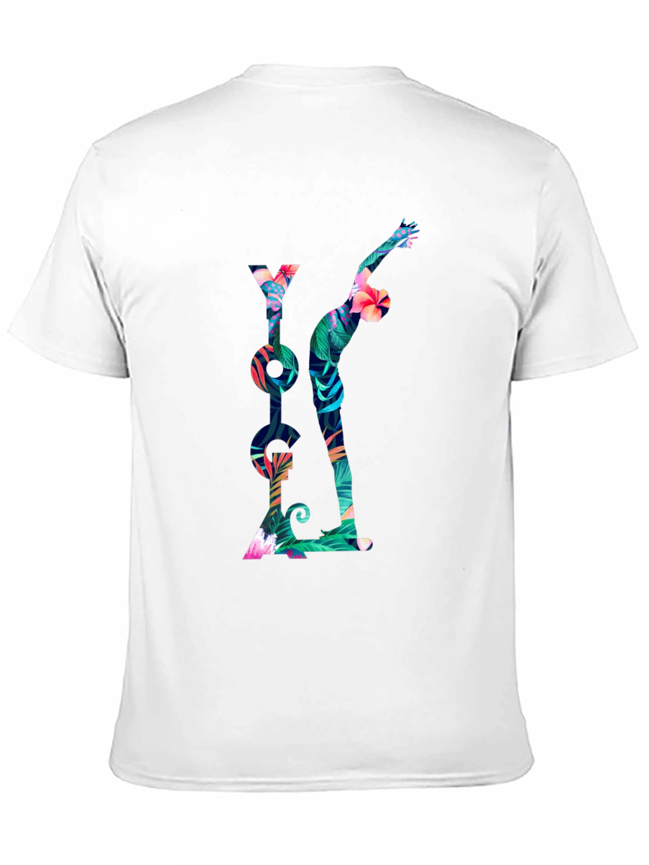 Tropical Yoga T-Shirt - Mens Black Tee