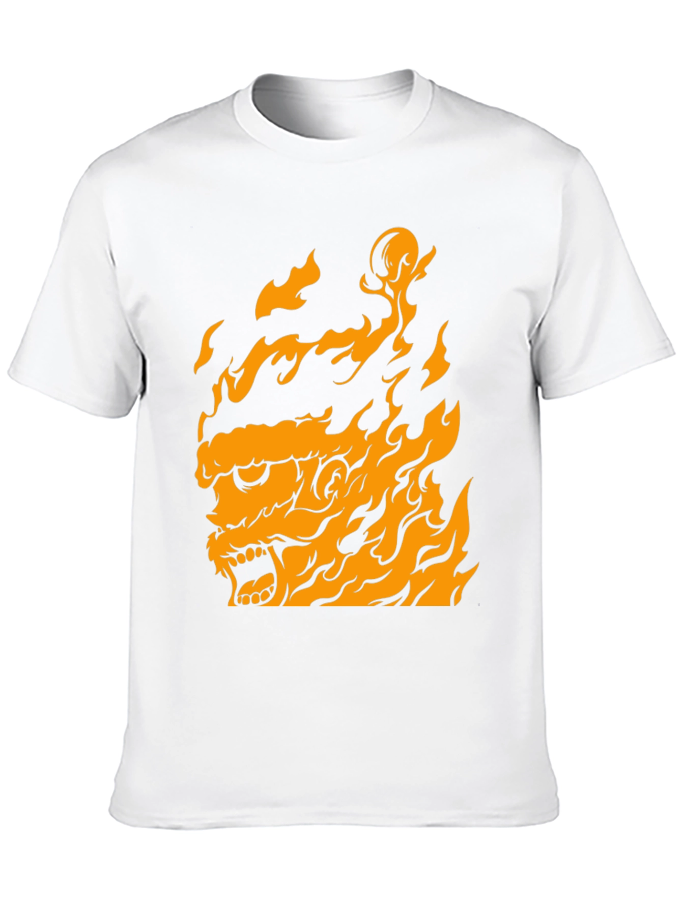 Fiery Beast Graphic Print T-Shirt