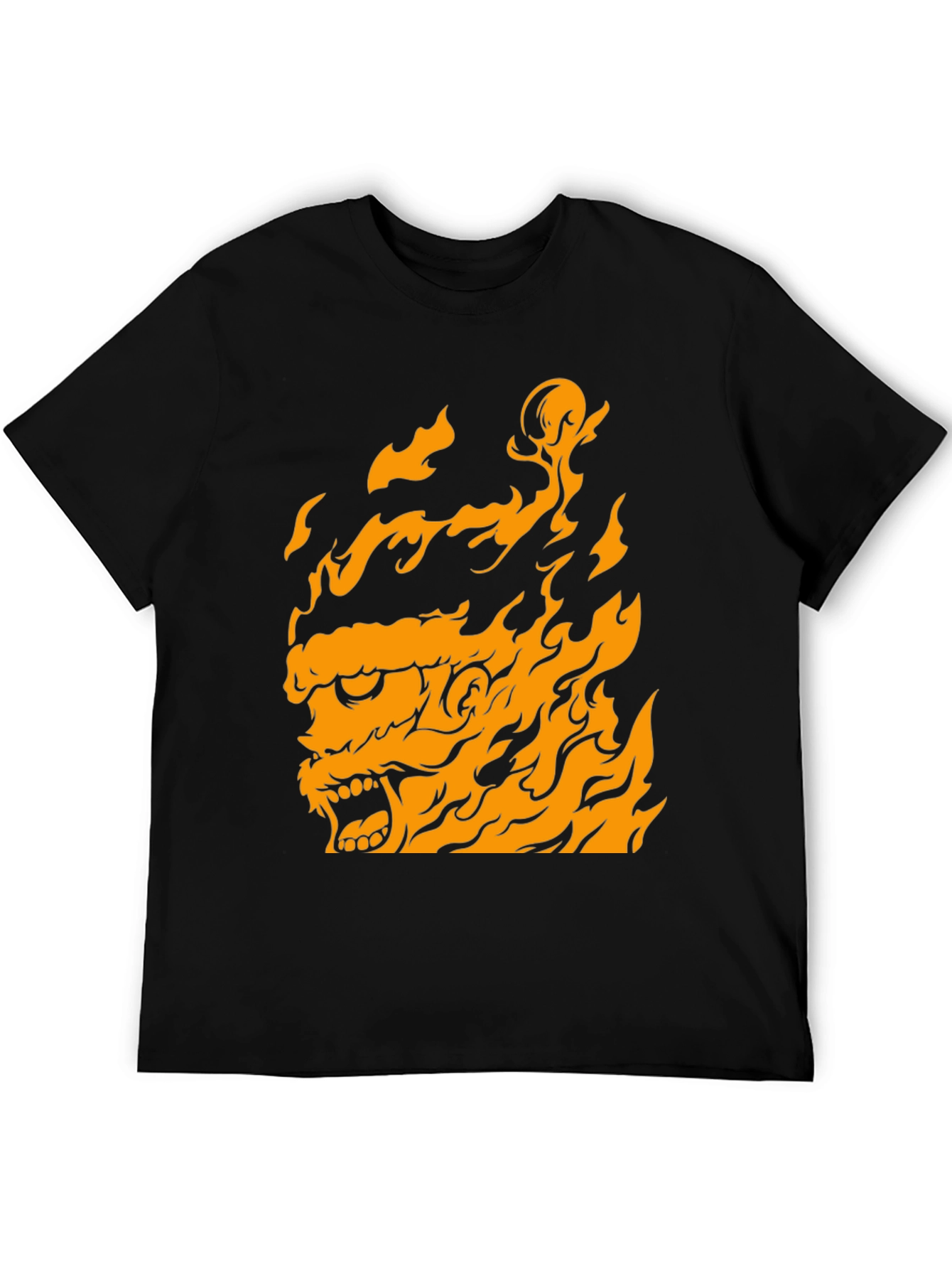 Fiery Beast Graphic Print T-Shirt