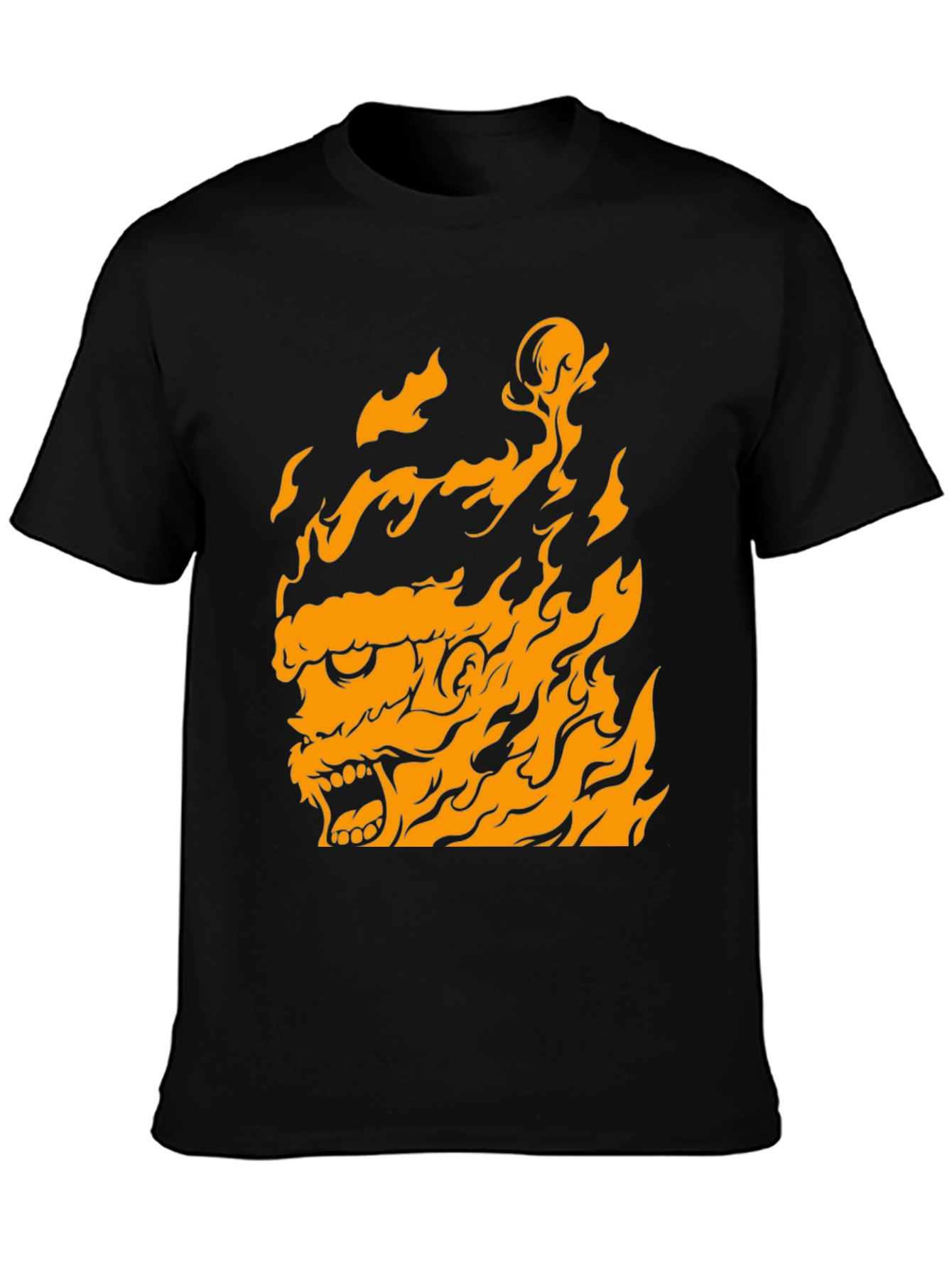 Fiery Beast Graphic Print T-Shirt